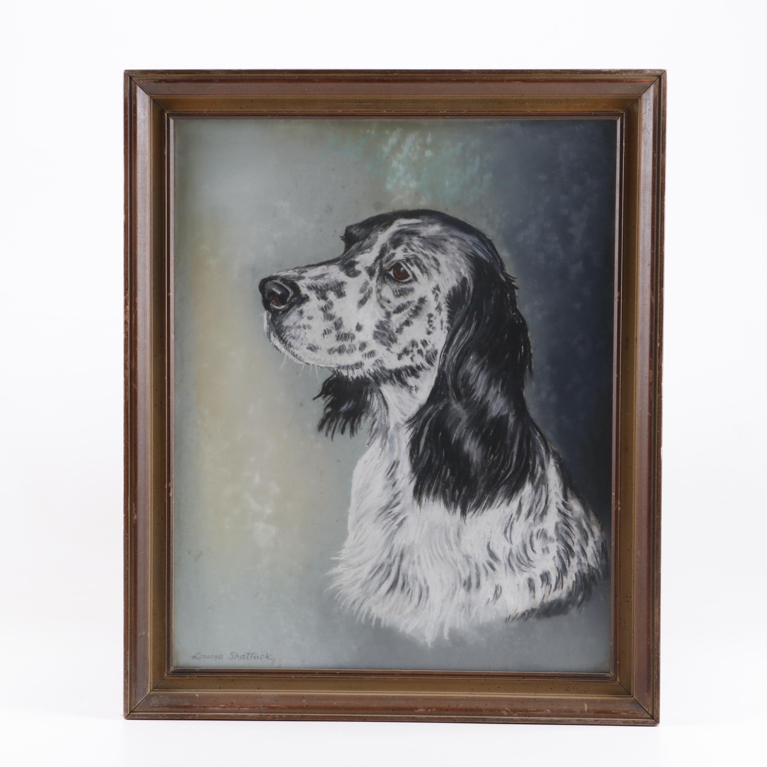 Louise Shattuck Pastel Drawing of English Setter