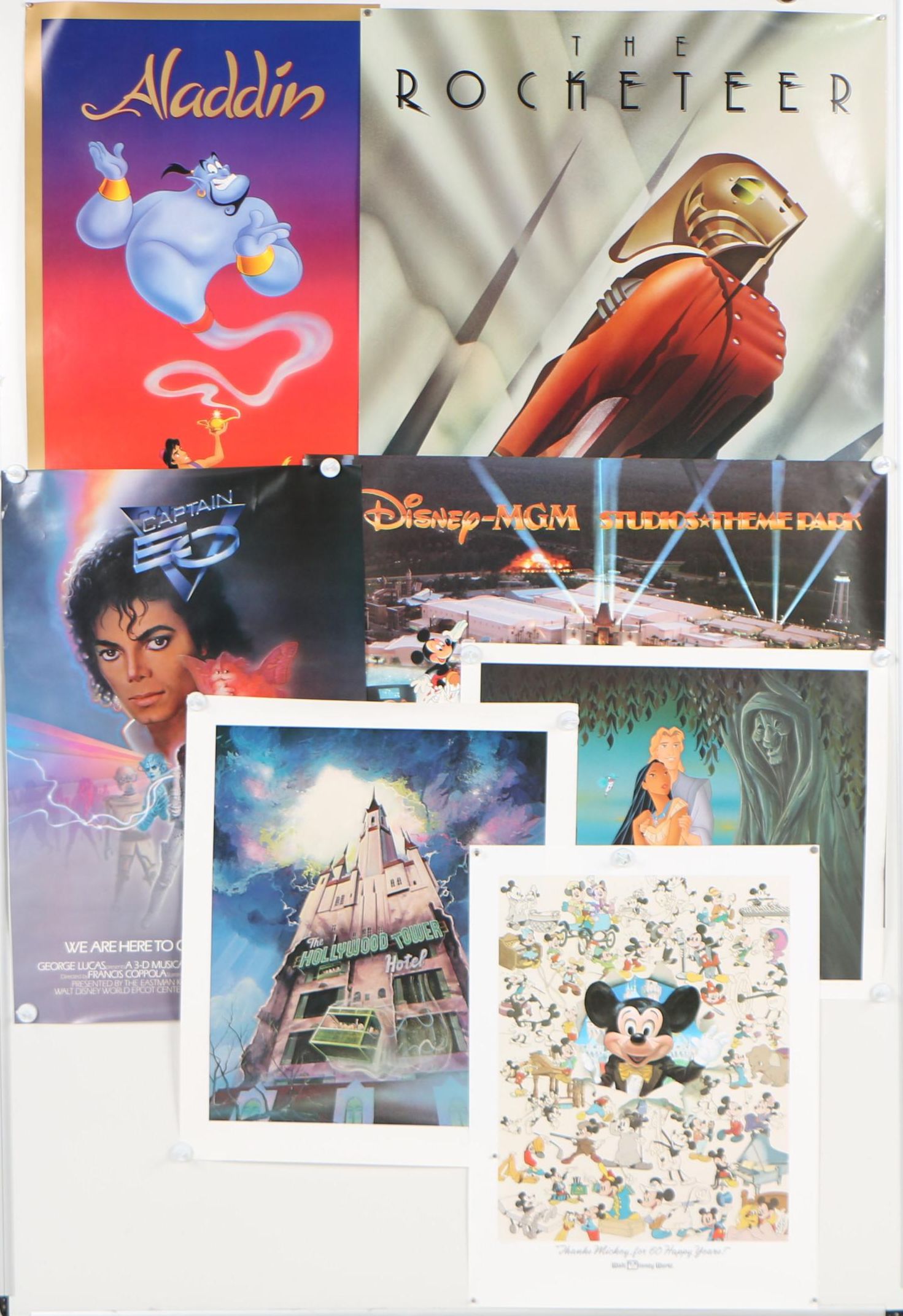 Disney Posters Featuring Limited Edition "Aladdin" Poster, 1990s