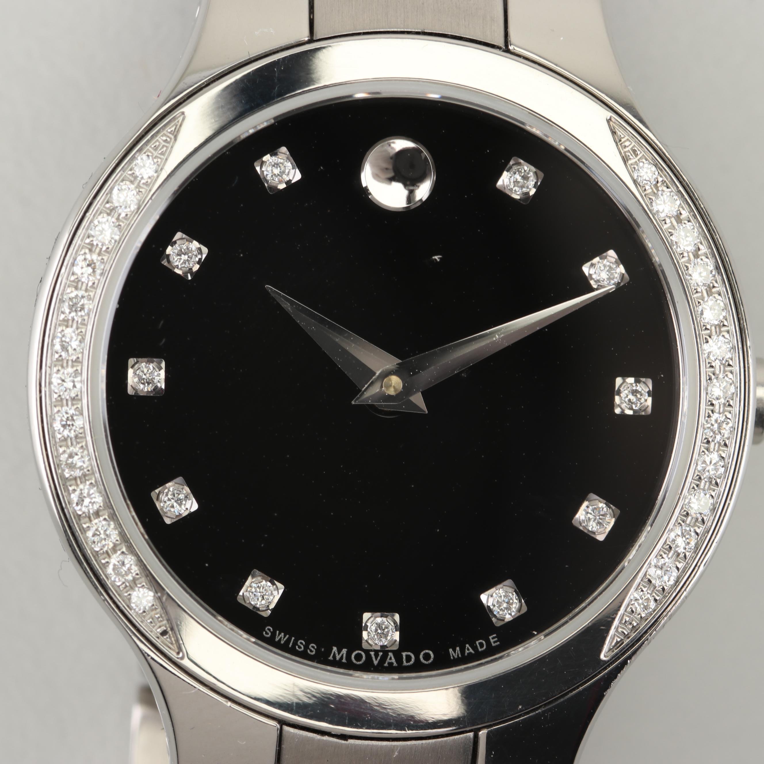 Movado Stainless Steel and Diamond Watch