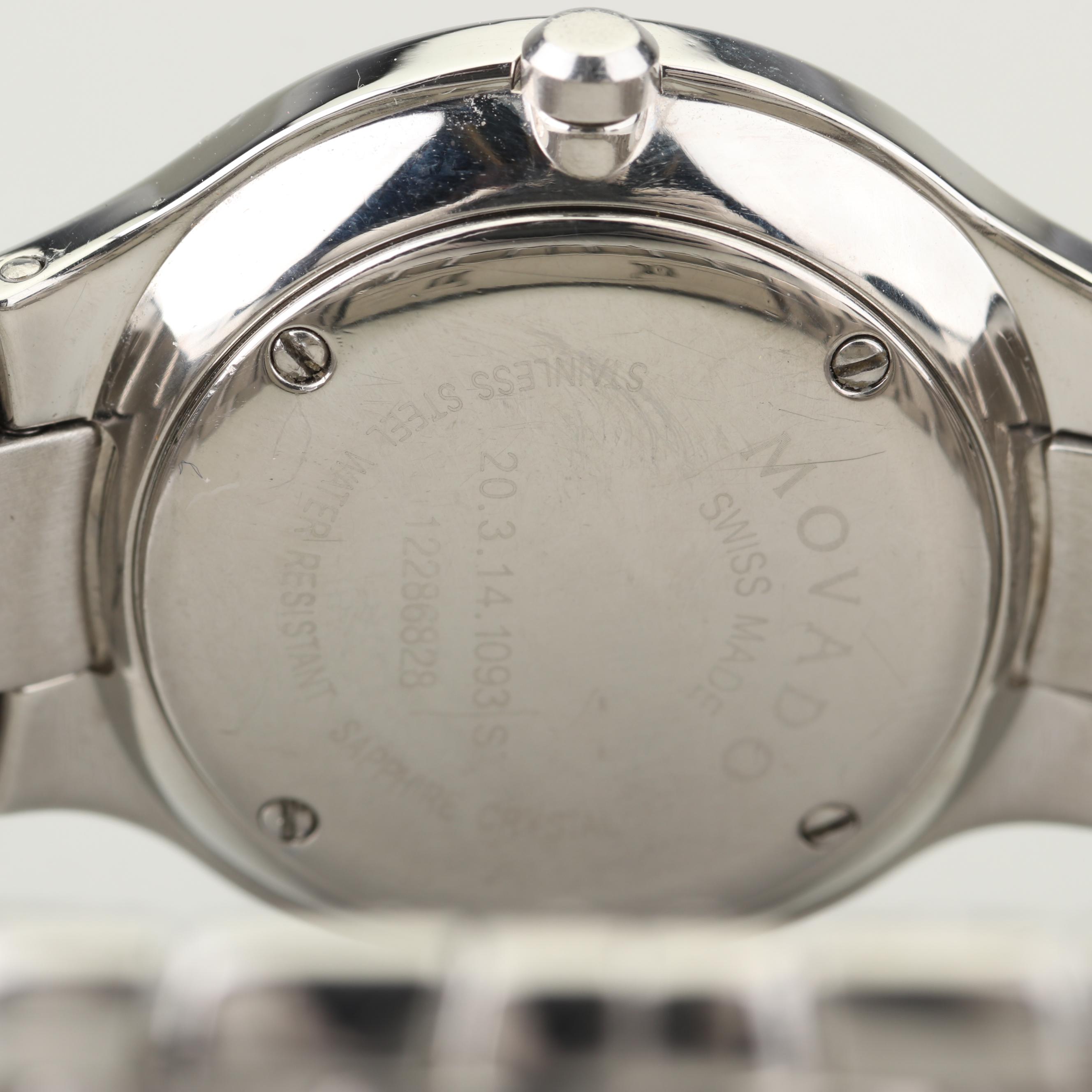 Movado Stainless Steel and Diamond Watch