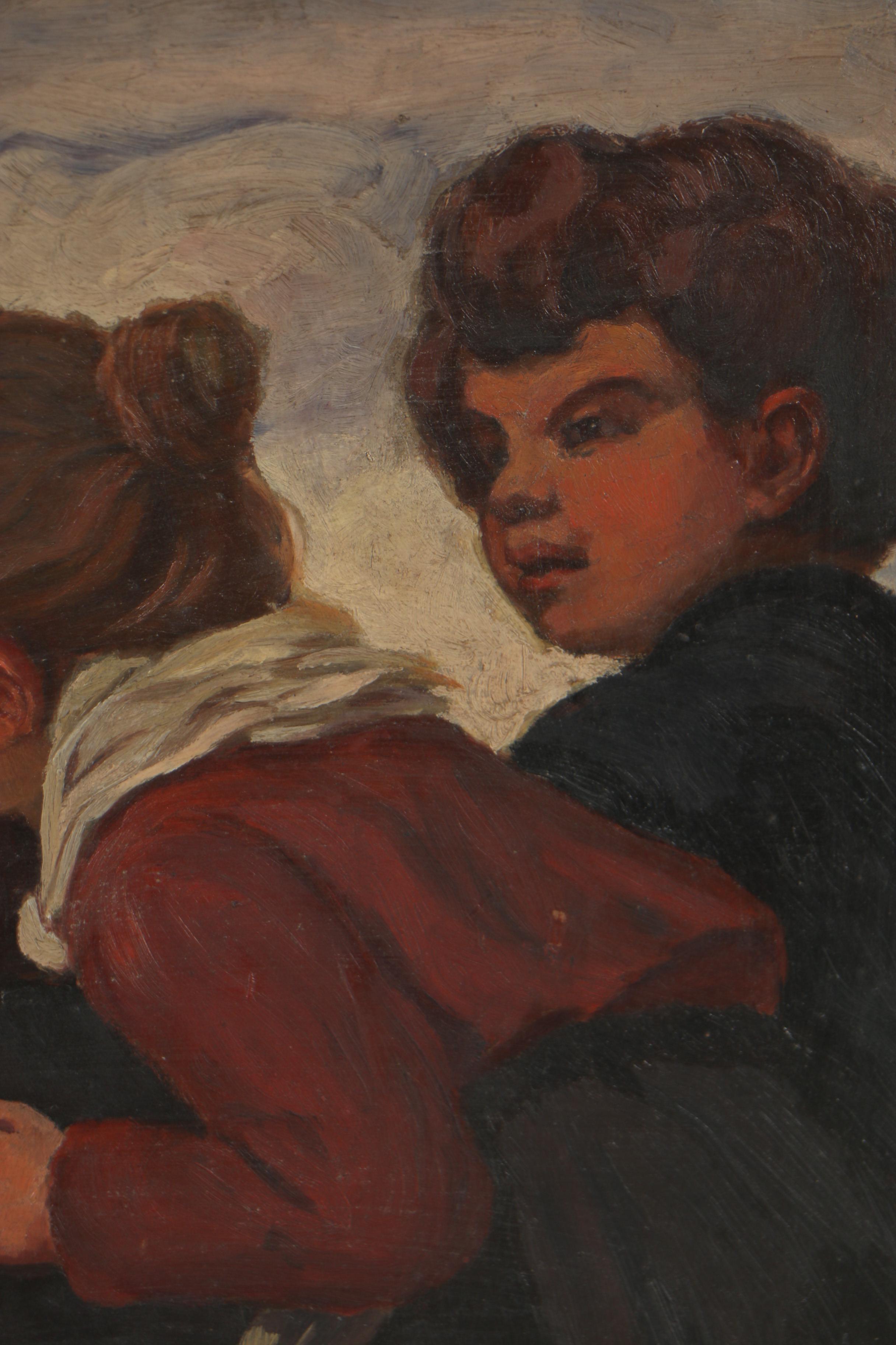 Munich School Copy Oil Painting after Ludwig Von Zumbusch "Schmetterlinge"