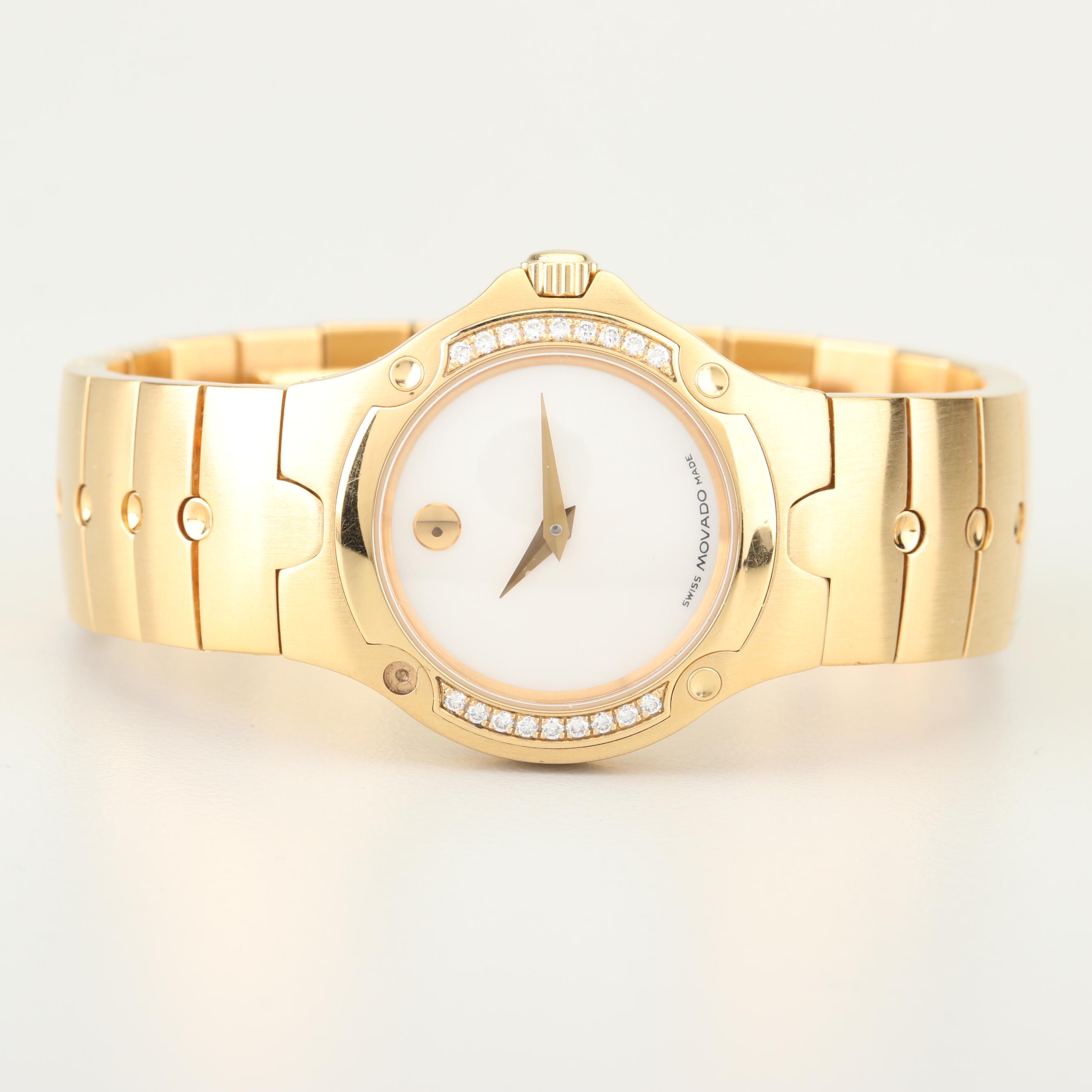 Movado Sports Edition Gold Tone Stainless Steel and Diamond Watch