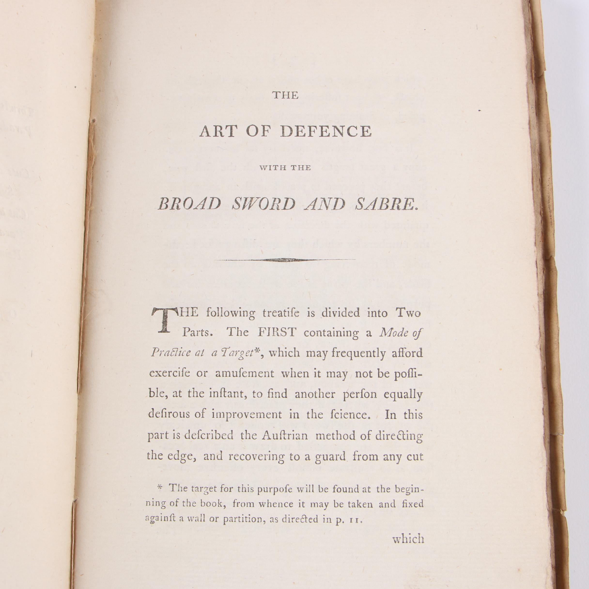 "The Art of Defence on Foot with the Broad Sword and Sabre" by C. Roworth, 1798