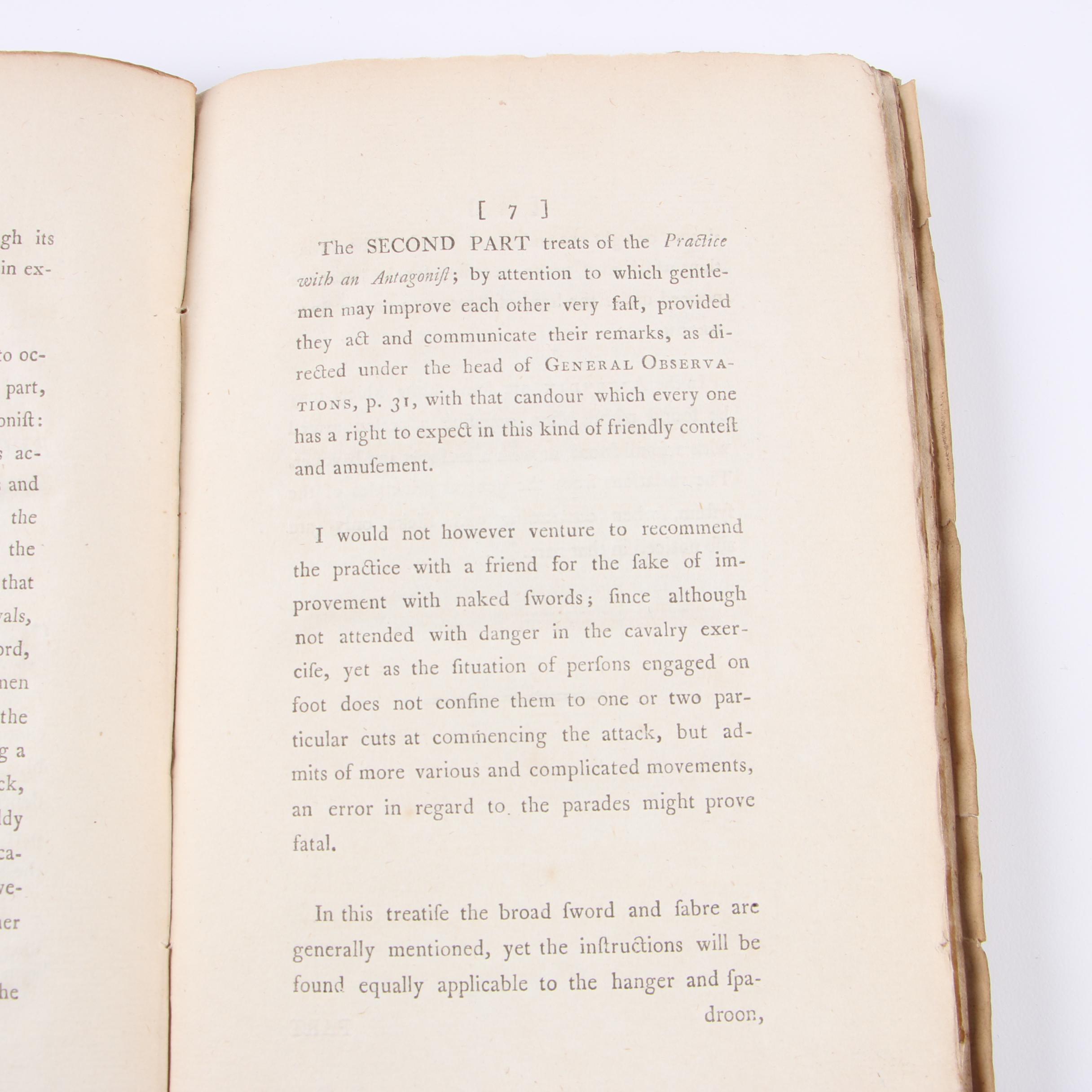 "The Art of Defence on Foot with the Broad Sword and Sabre" by C. Roworth, 1798