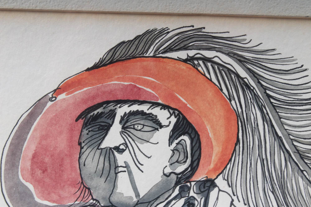 Hugh Bailey Watercolor and Ink "Fine Feathered Friend"