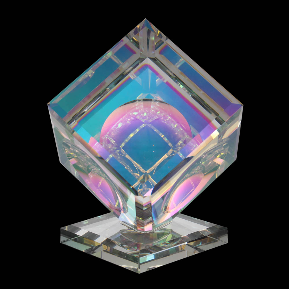 Stephen Lyons Art Glass "Millennium Cube"