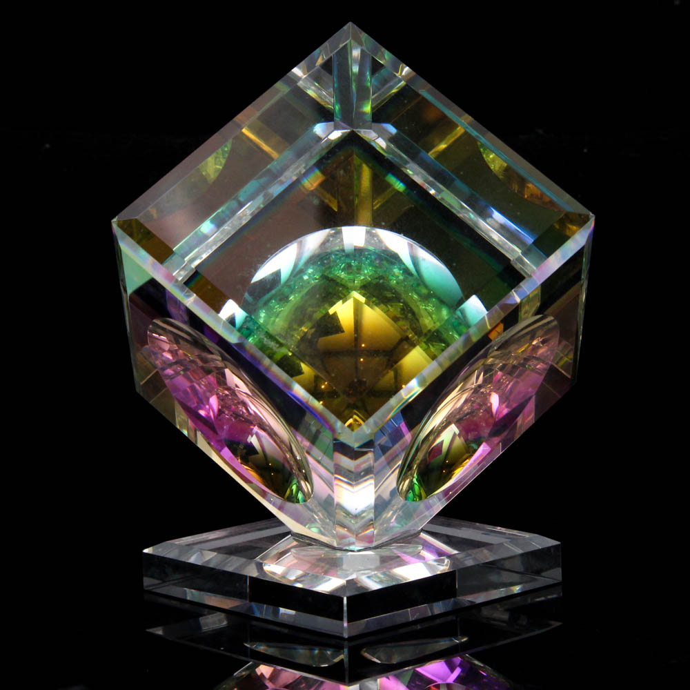 Stephen Lyons Art Glass "Millennium Cube"