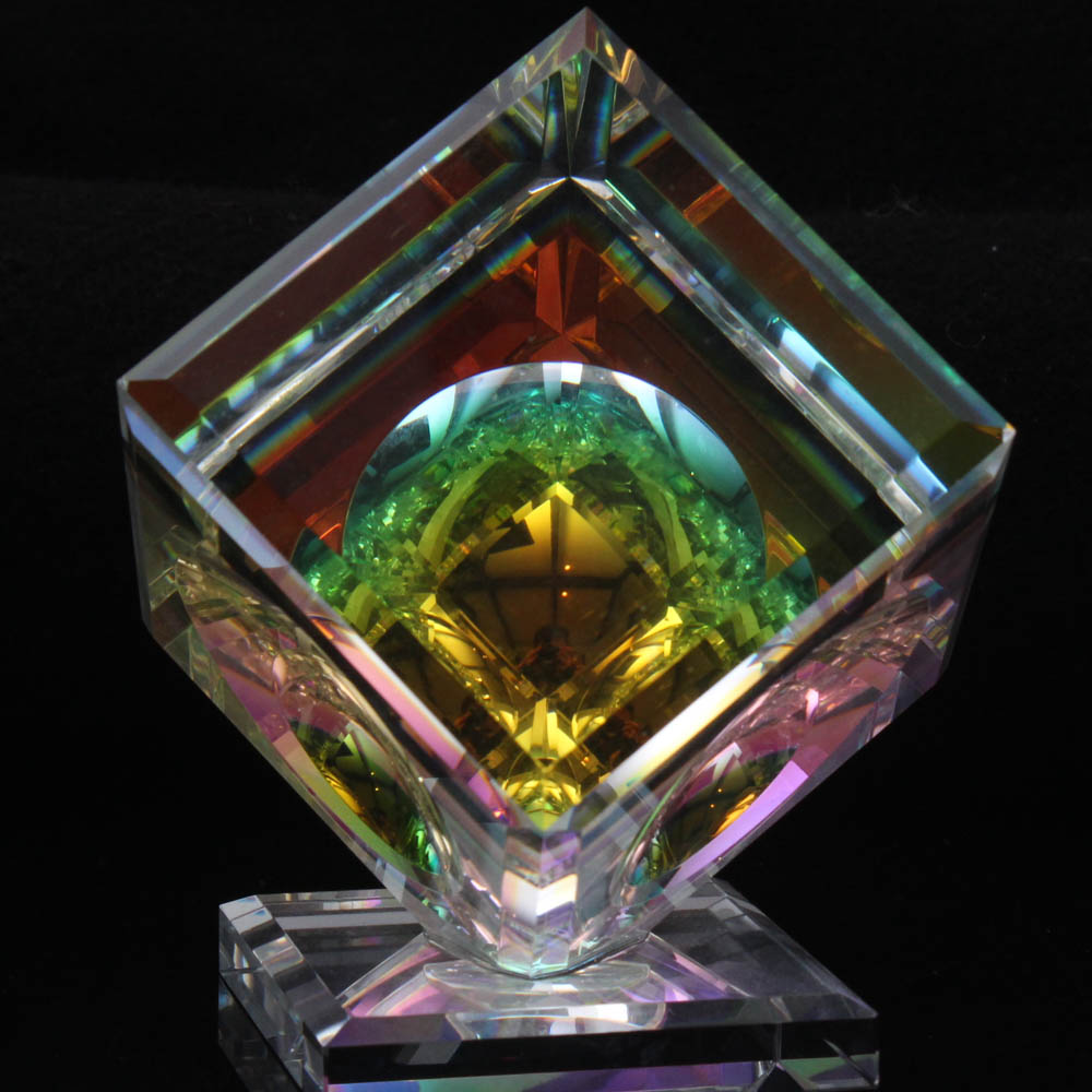 Stephen Lyons Art Glass "Millennium Cube"