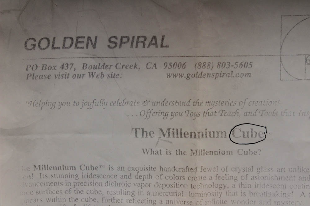 Stephen Lyons Art Glass "Millennium Cube"