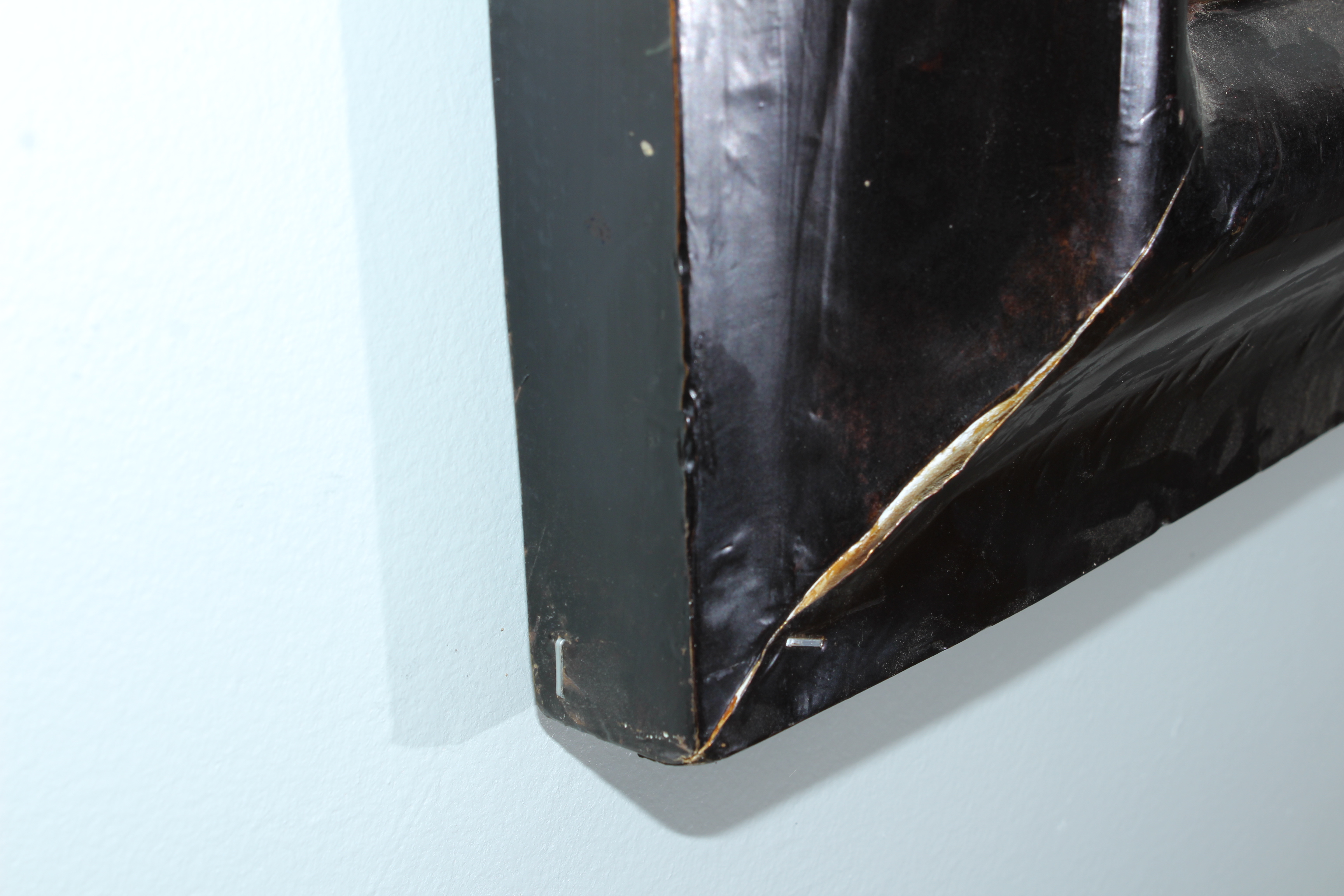 Tin Veneer Framed Beveled Mirror