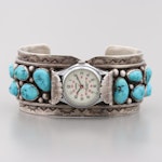 Lorus Sterling Silver and Turquoise Quartz Wristwatch