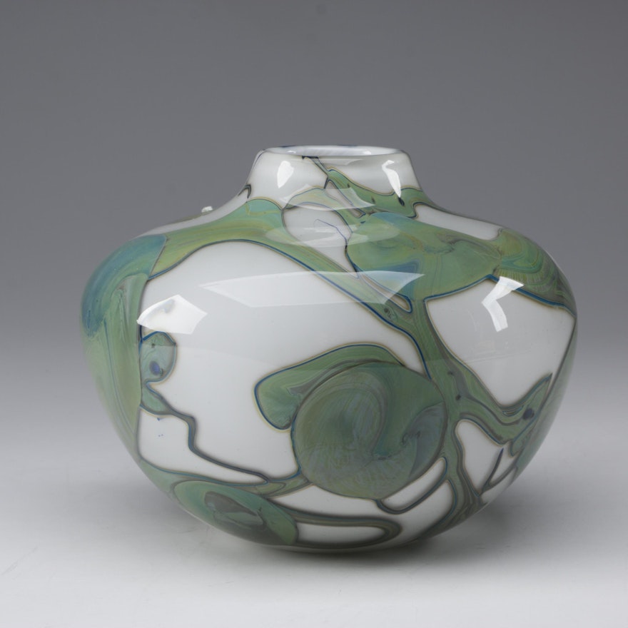 John Byron Art Glass Vase, 1978