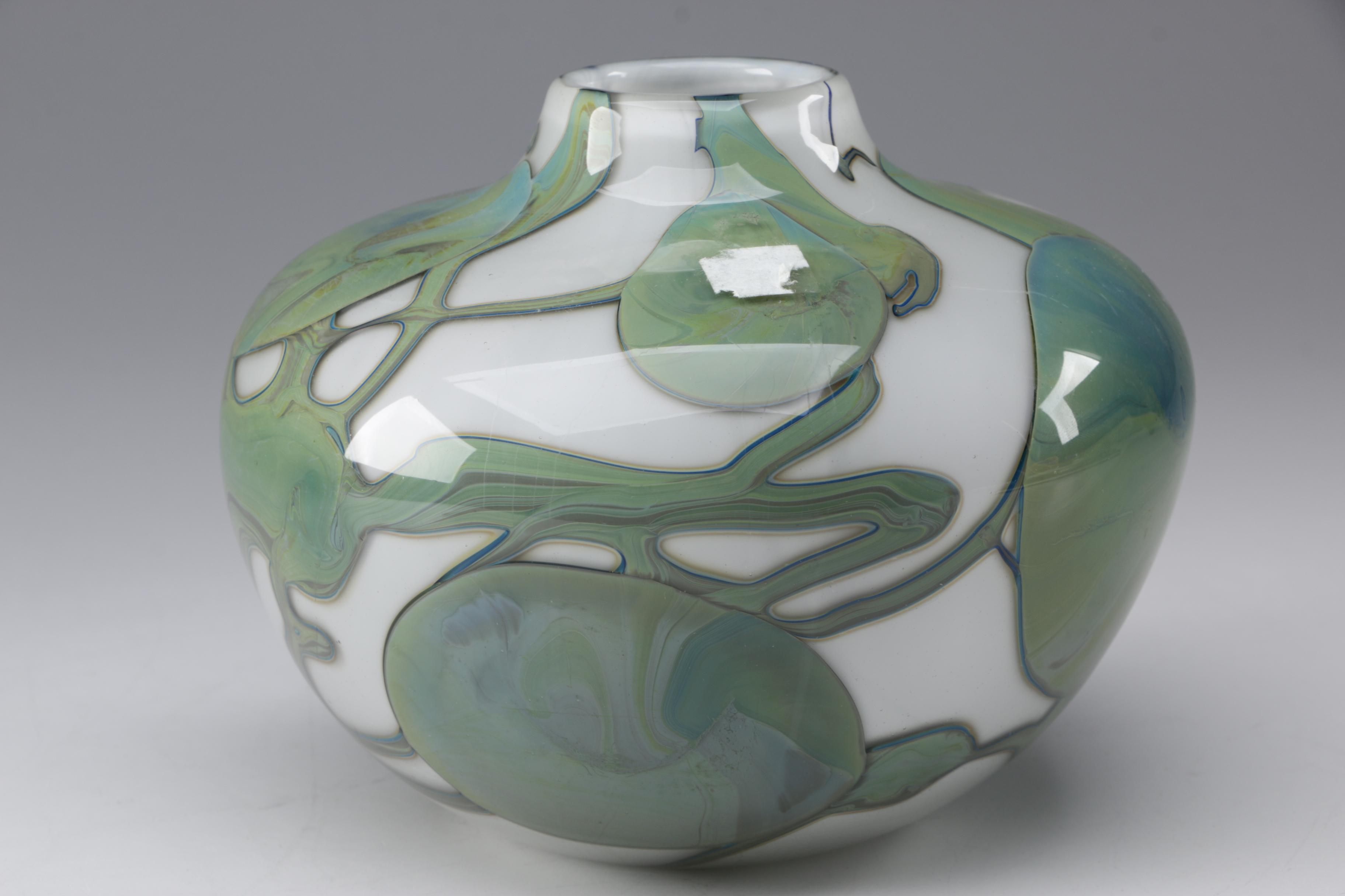 John Byron Art Glass Vase, 1978