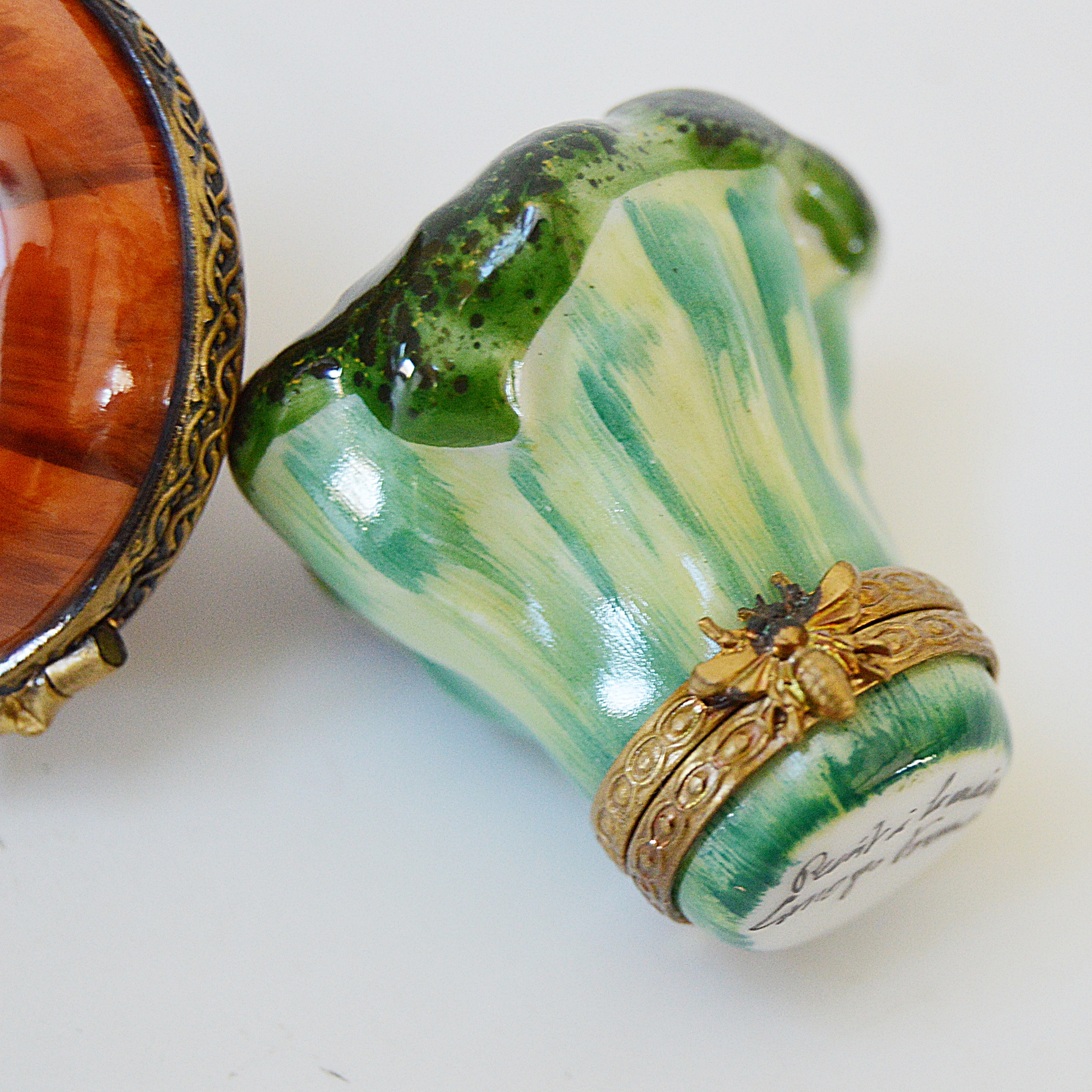 Limoges Peint Main Porcelain Trinket Boxes