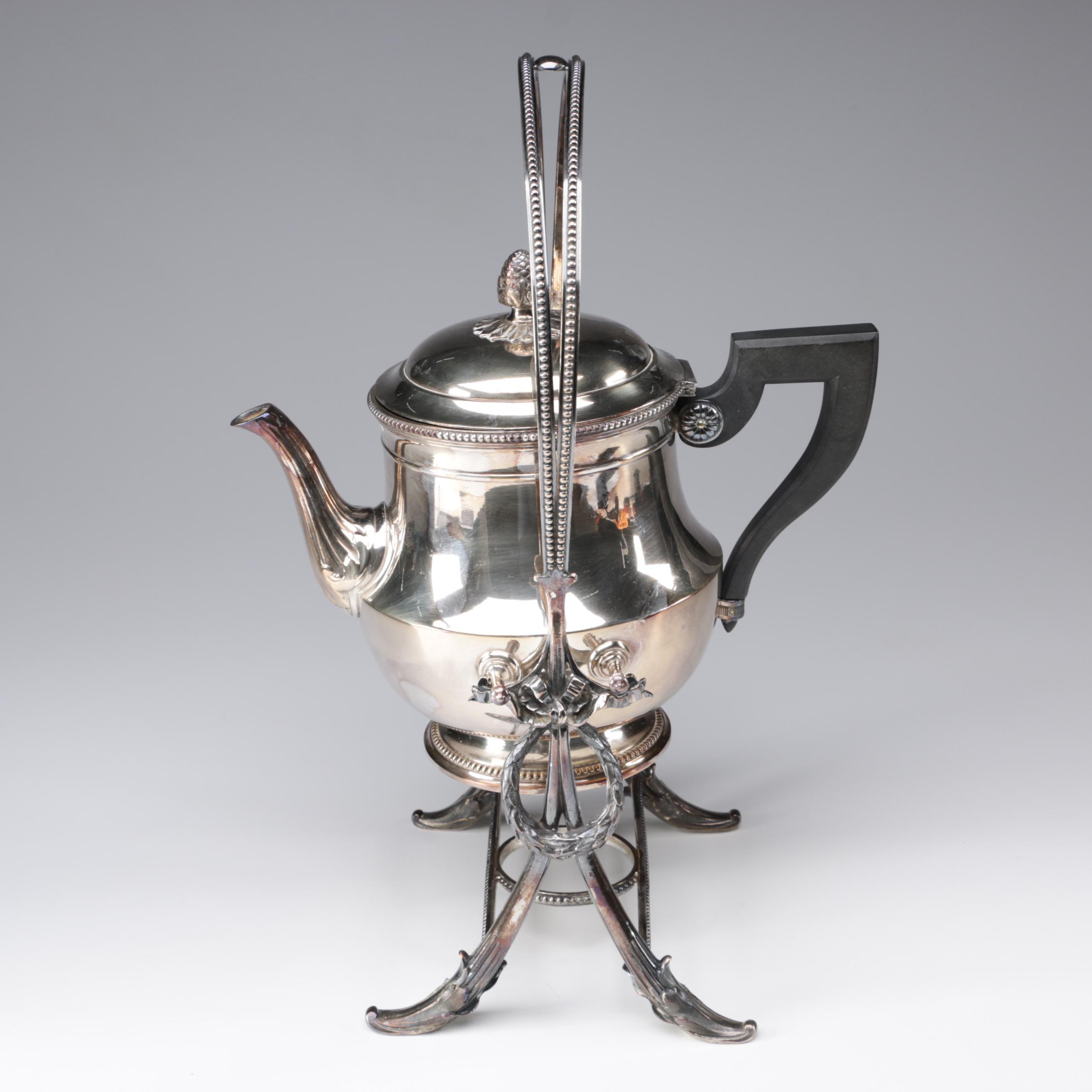 Christofle French Silver Plate Tilt Teapot with Stand, Early 20th Century/c.1935