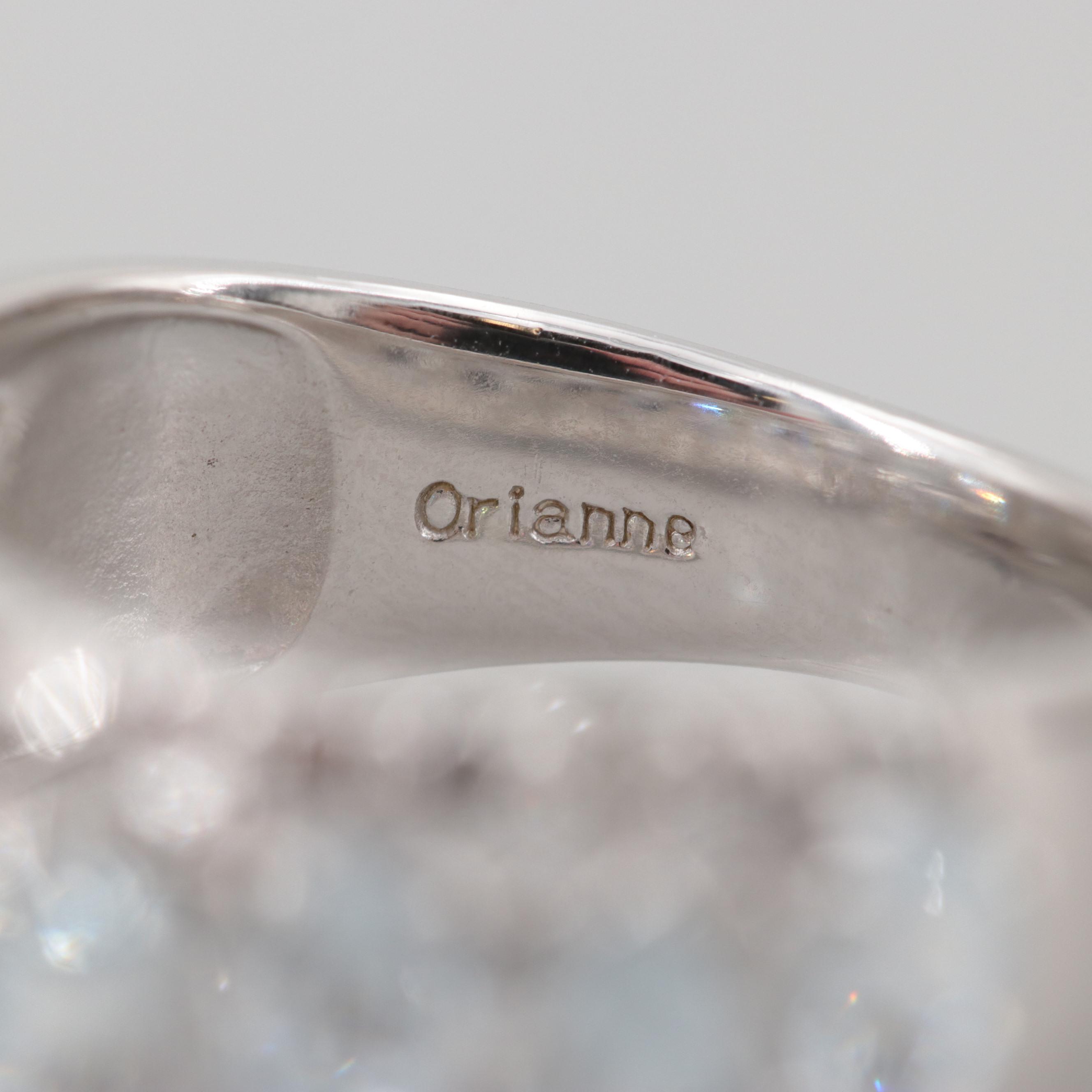 Sterling Silver Aquamarine and Diamond Ring