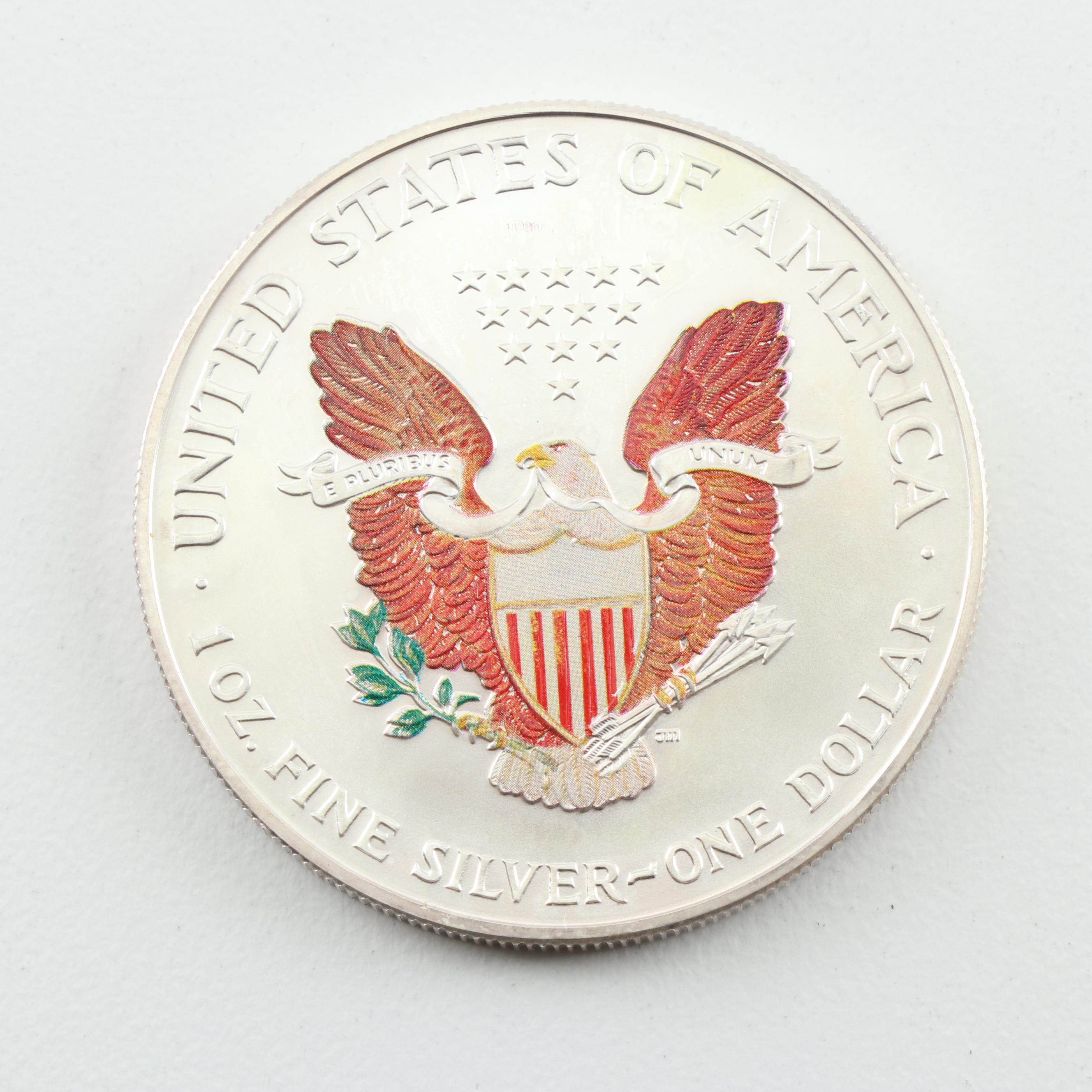 A Colorized 2000 American Silver Eagle Bullion Coin