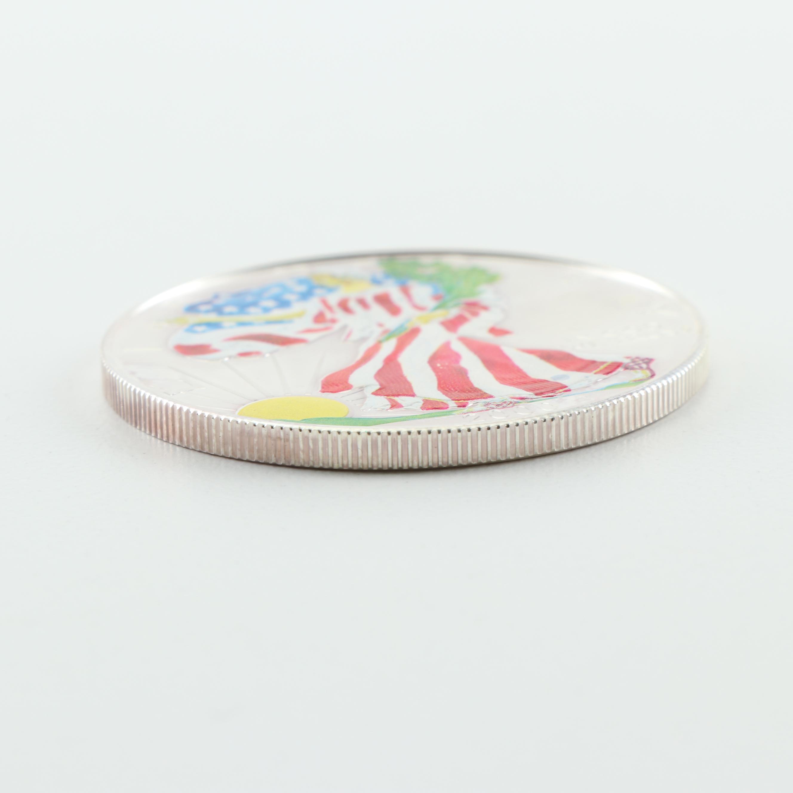 A Colorized 2000 American Silver Eagle Bullion Coin