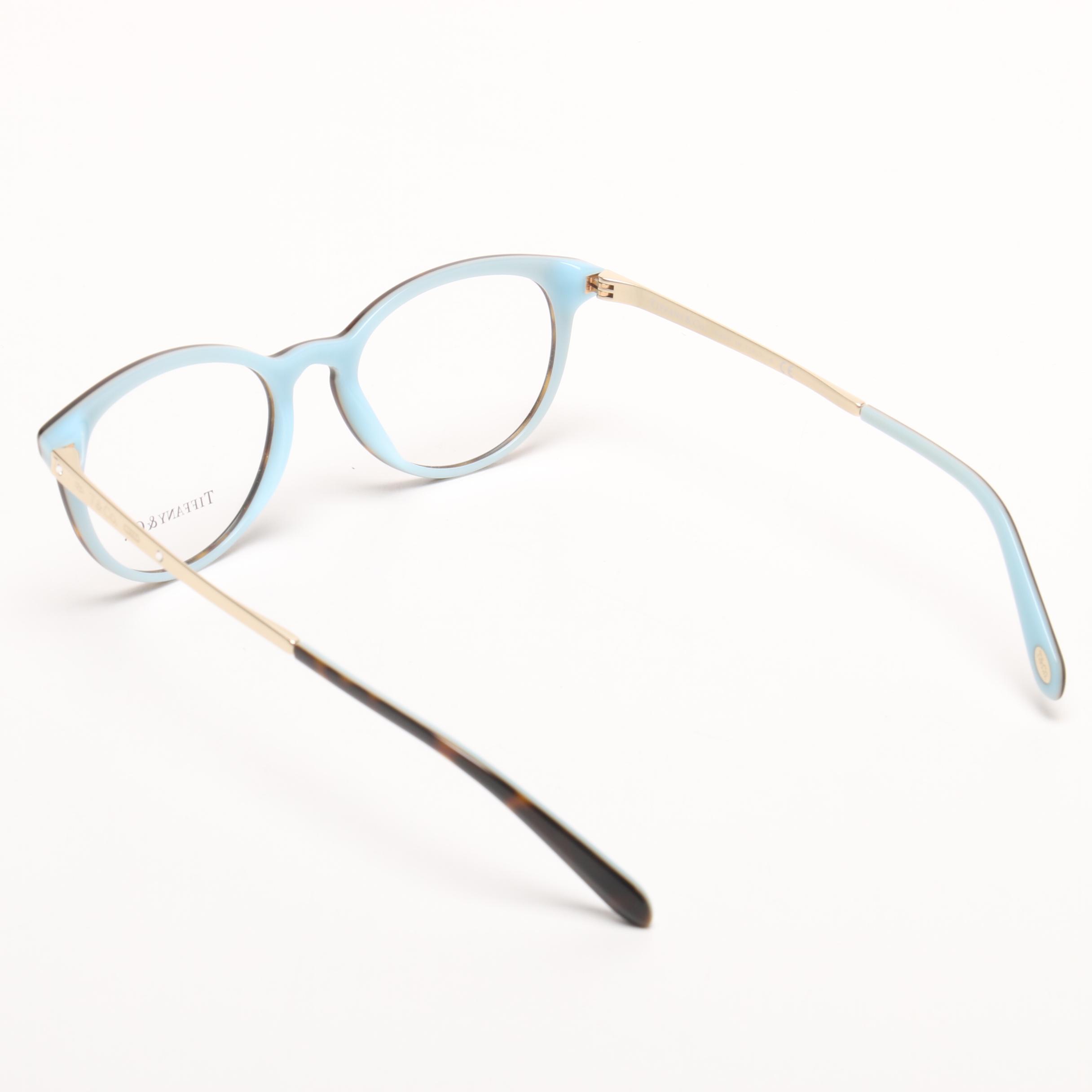 Tiffany & Co. TF2128-B Havana/Blue Eyeglasses with Case, Made in Italy