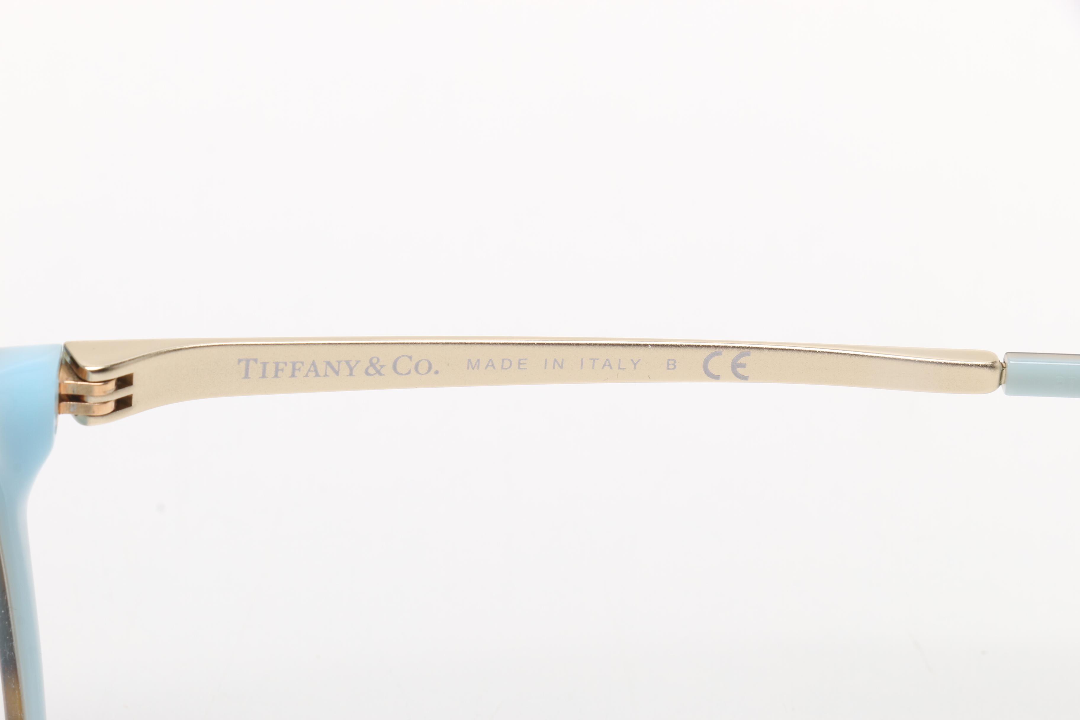 Tiffany & Co. TF2128-B Havana/Blue Eyeglasses with Case, Made in Italy