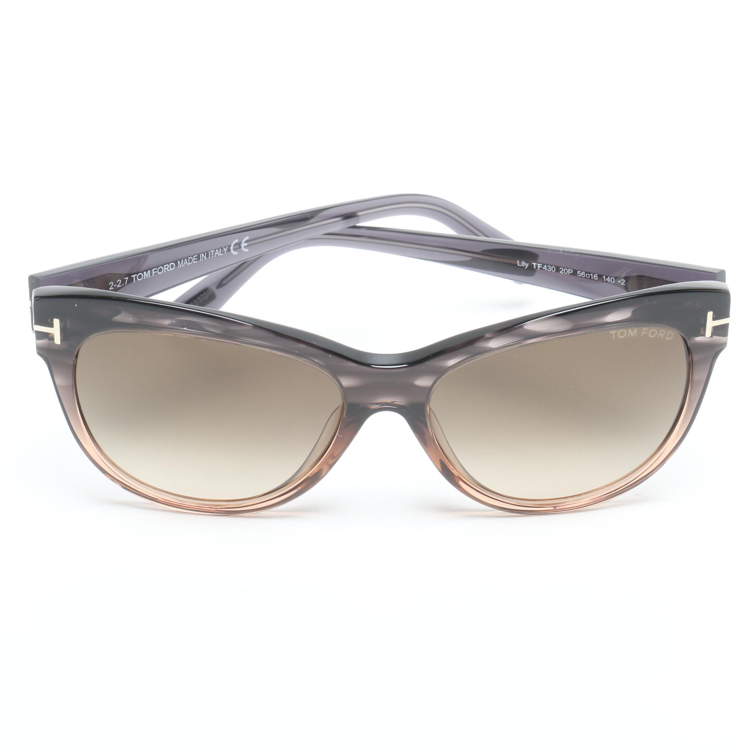 Tom Ford Lily Cat Eye TF430 Sunglasses with Case, Made in Italy