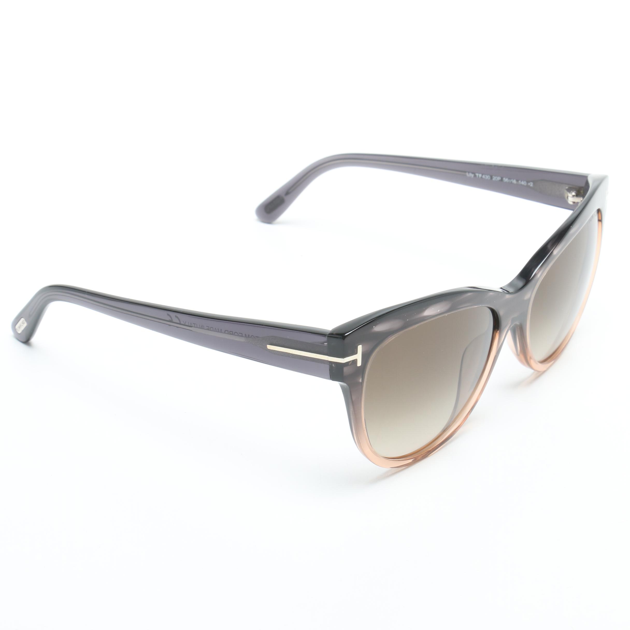 Tom Ford Lily Cat Eye TF430 Sunglasses with Case, Made in Italy
