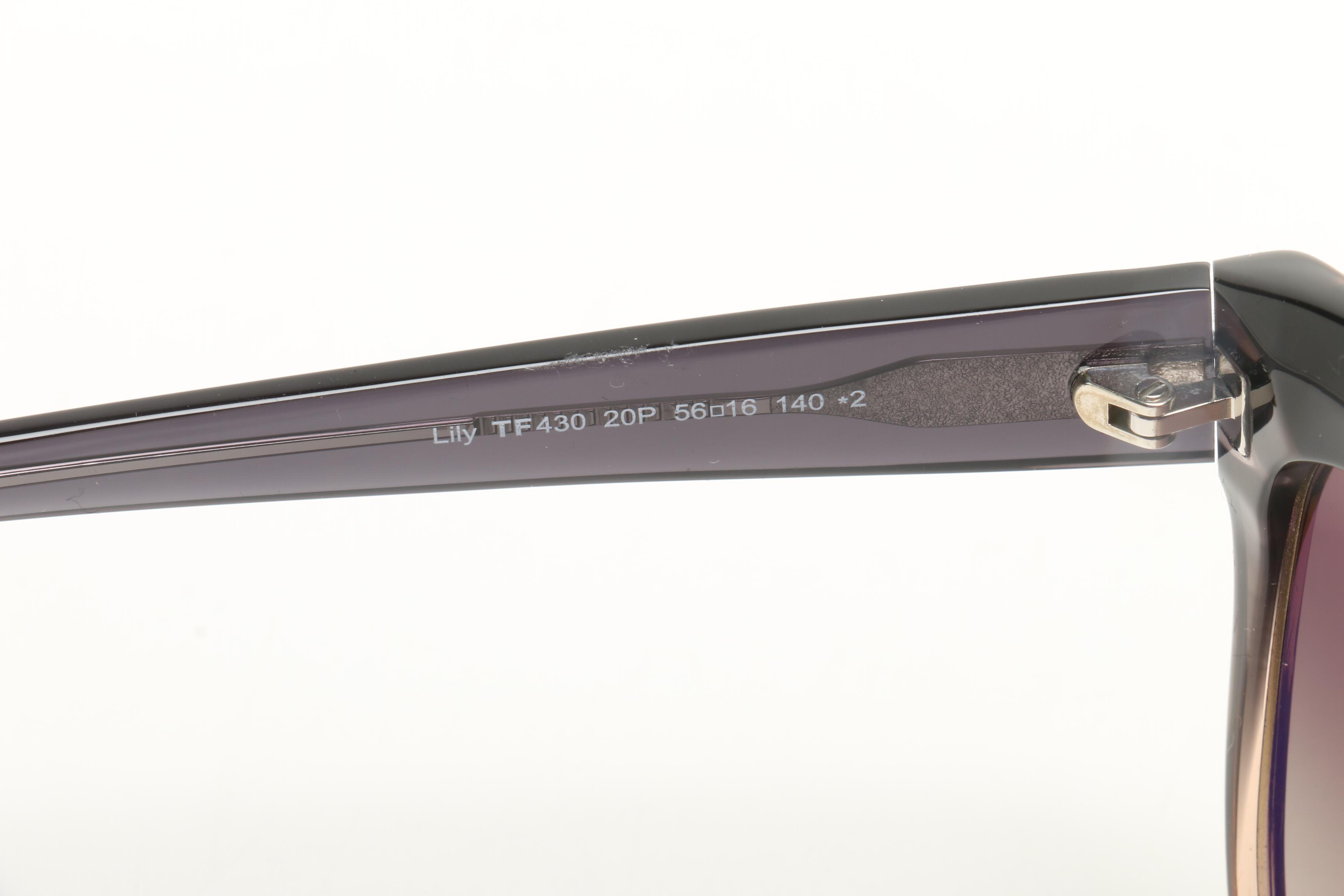 Tom Ford Lily Cat Eye TF430 Sunglasses with Case, Made in Italy