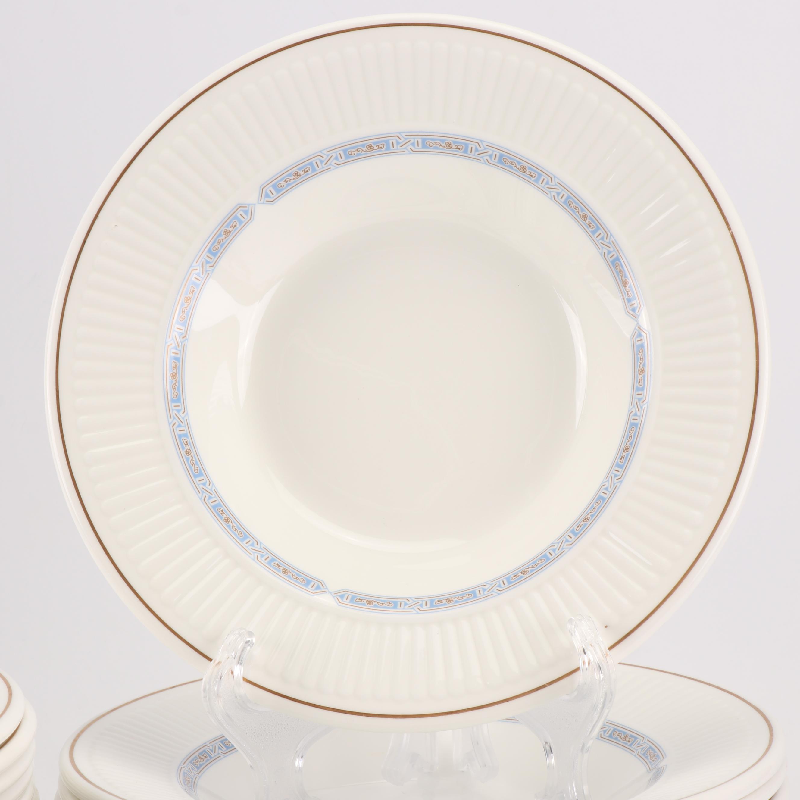 Wedgwood "Insignia" Eighty-Piece Metallised Bone China Soup Bowl Set
