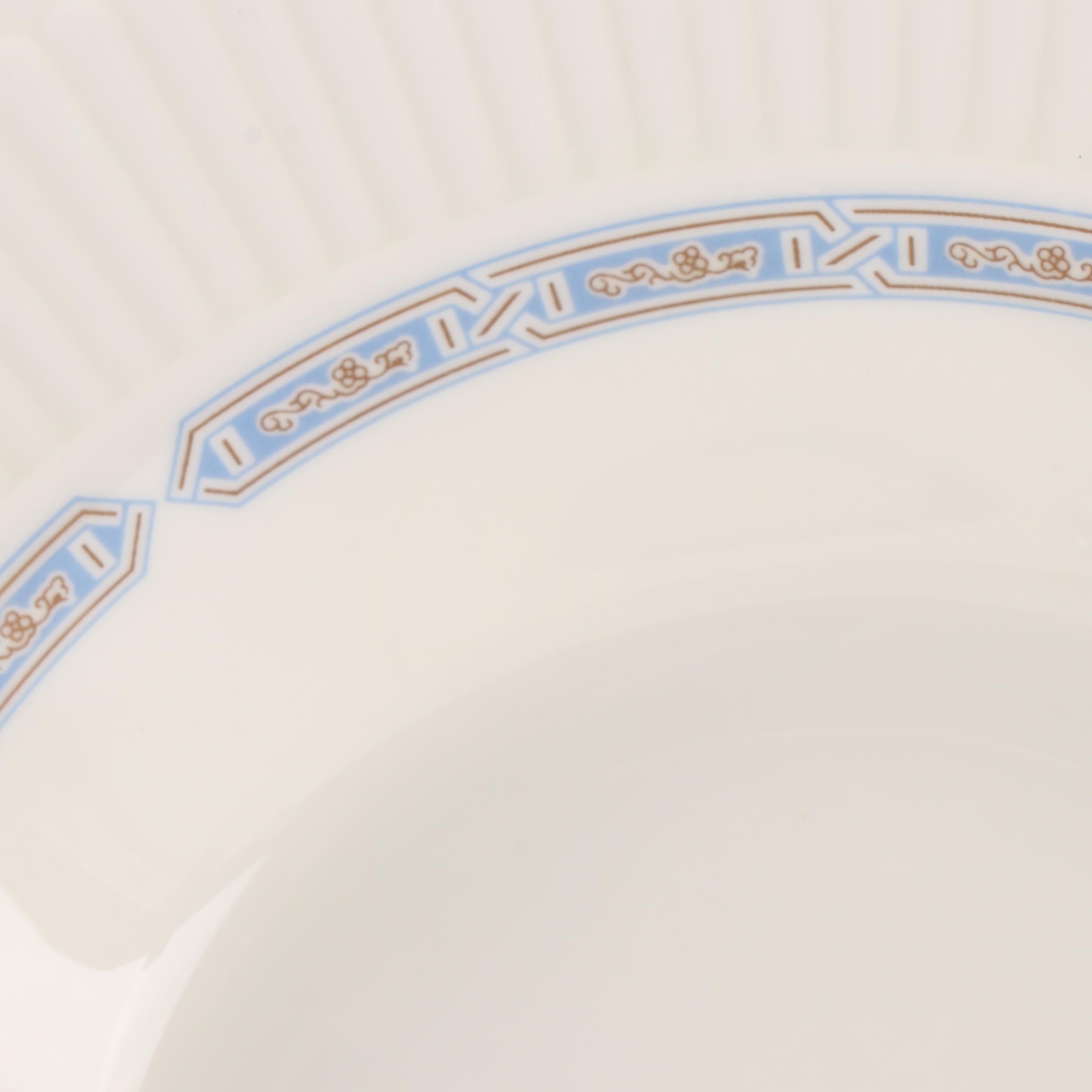 Wedgwood "Insignia" Eighty-Piece Metallised Bone China Soup Bowl Set