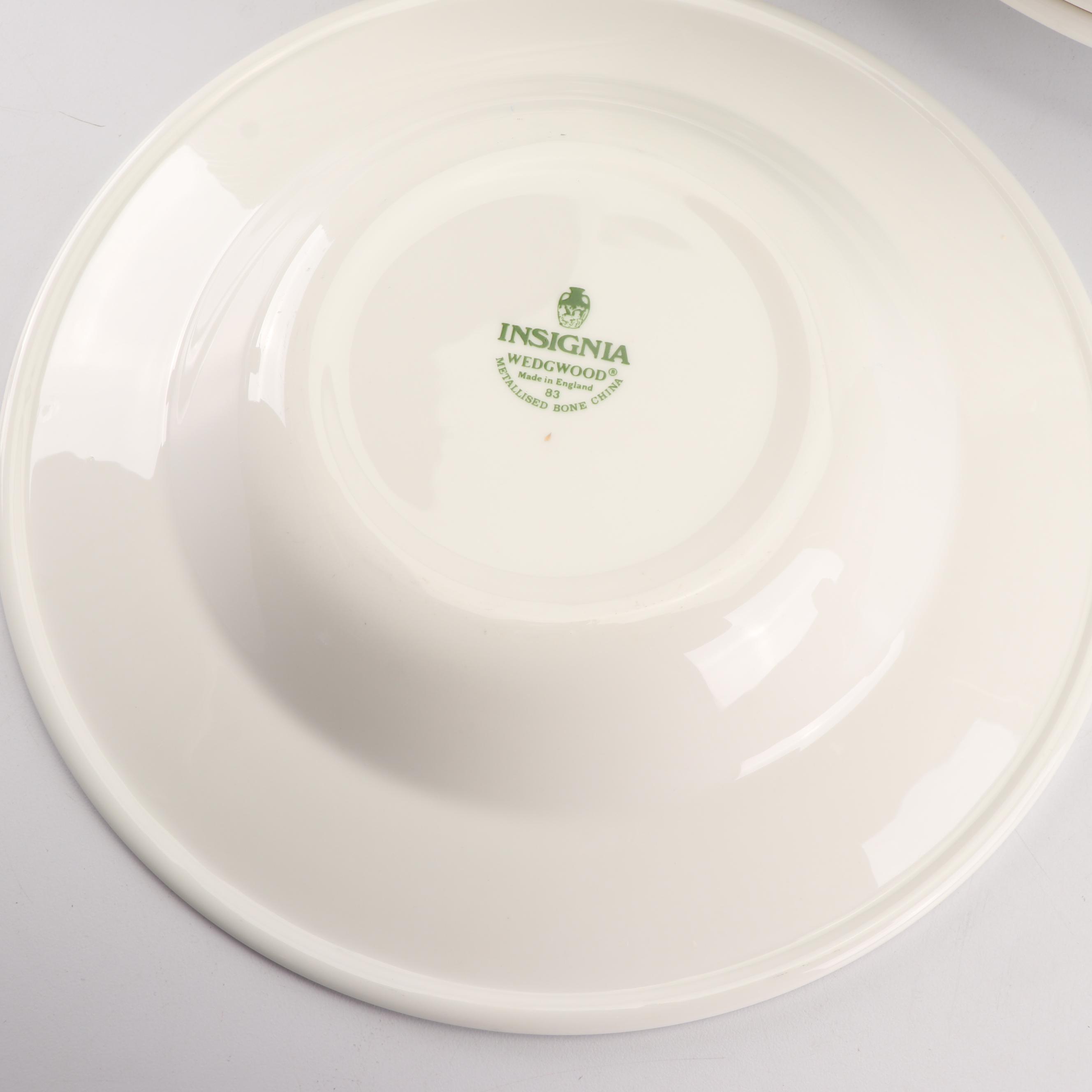 Wedgwood "Insignia" Eighty-Piece Metallised Bone China Soup Bowl Set