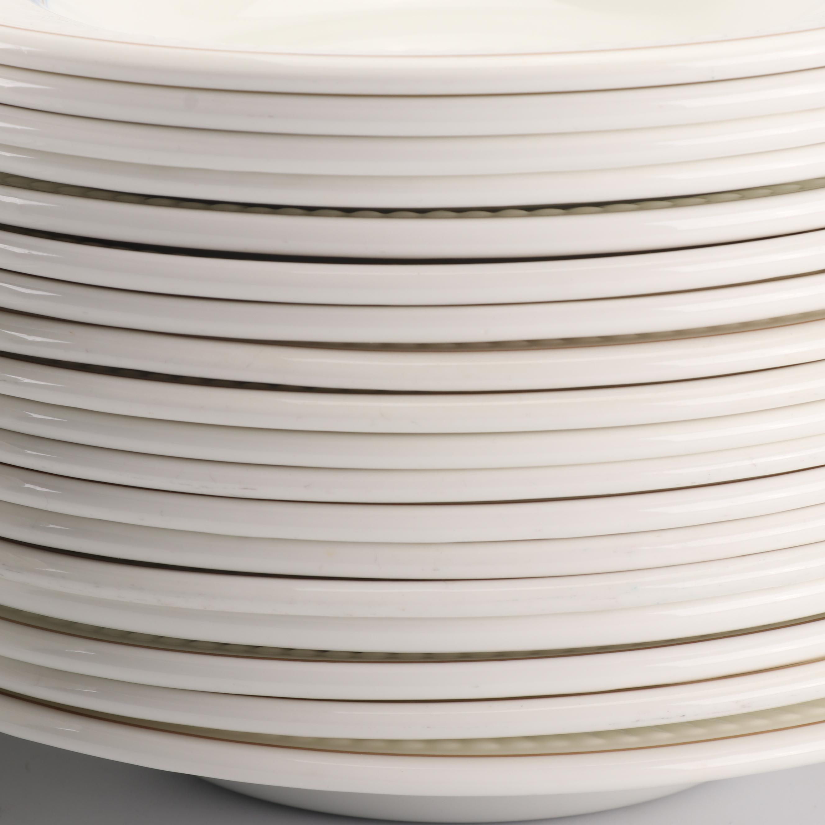Wedgwood "Insignia" Eighty-Piece Metallised Bone China Soup Bowl Set
