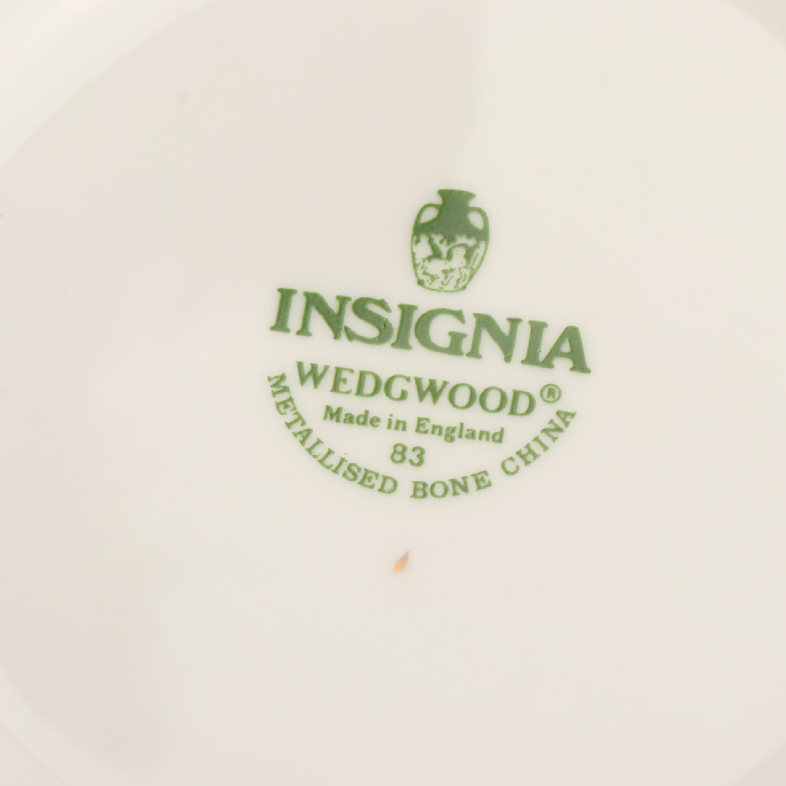 Wedgwood "Insignia" Eighty-Piece Metallised Bone China Soup Bowl Set