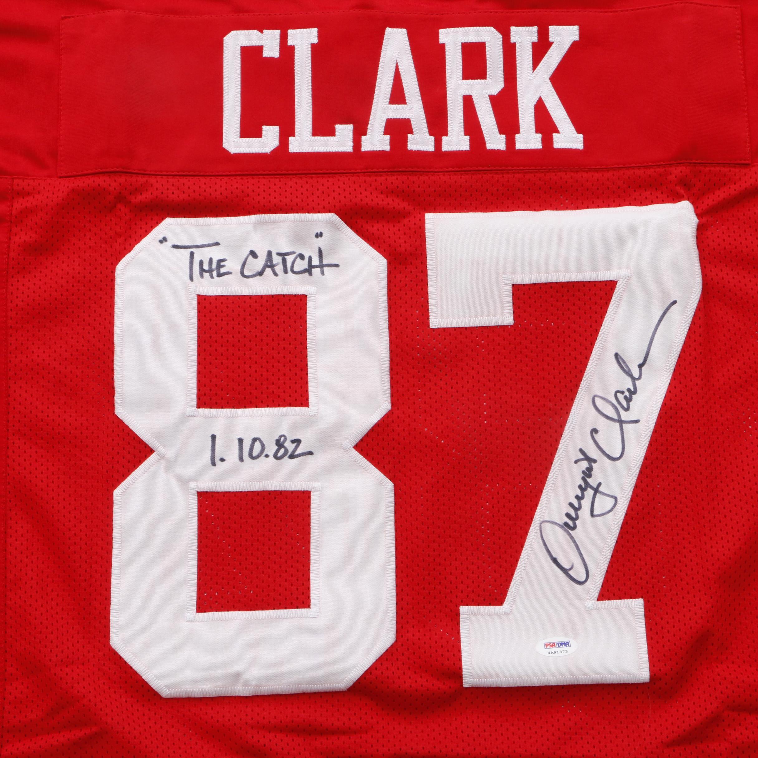 Dwight Clark Signed "Statistics" 49ers Jersey  COA