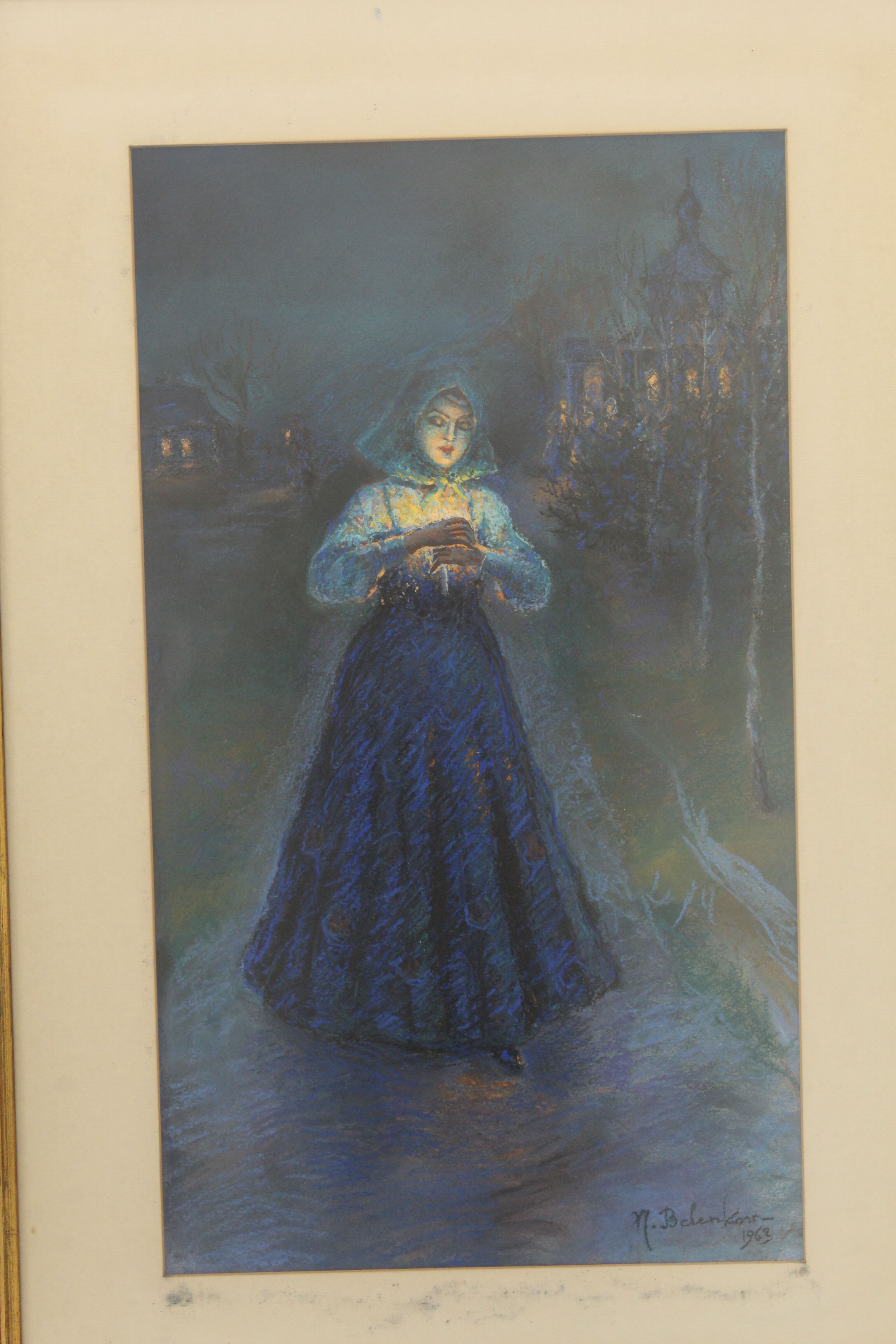 N. Belenkow 1963 Pastel Drawing