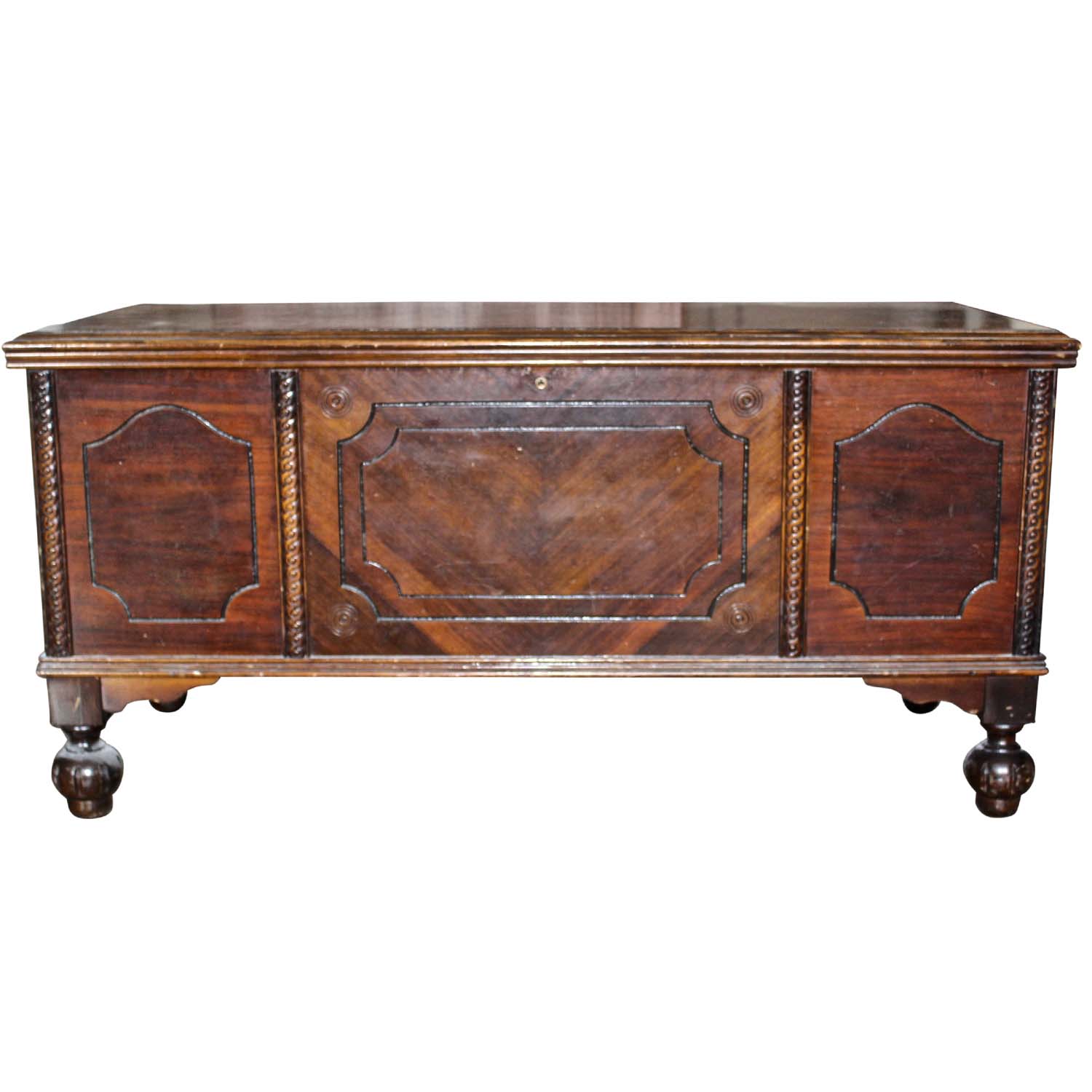 Jacobean Revival Style Cedar Blanket Chest by Jacob Bloom Company, Mid-20th C.