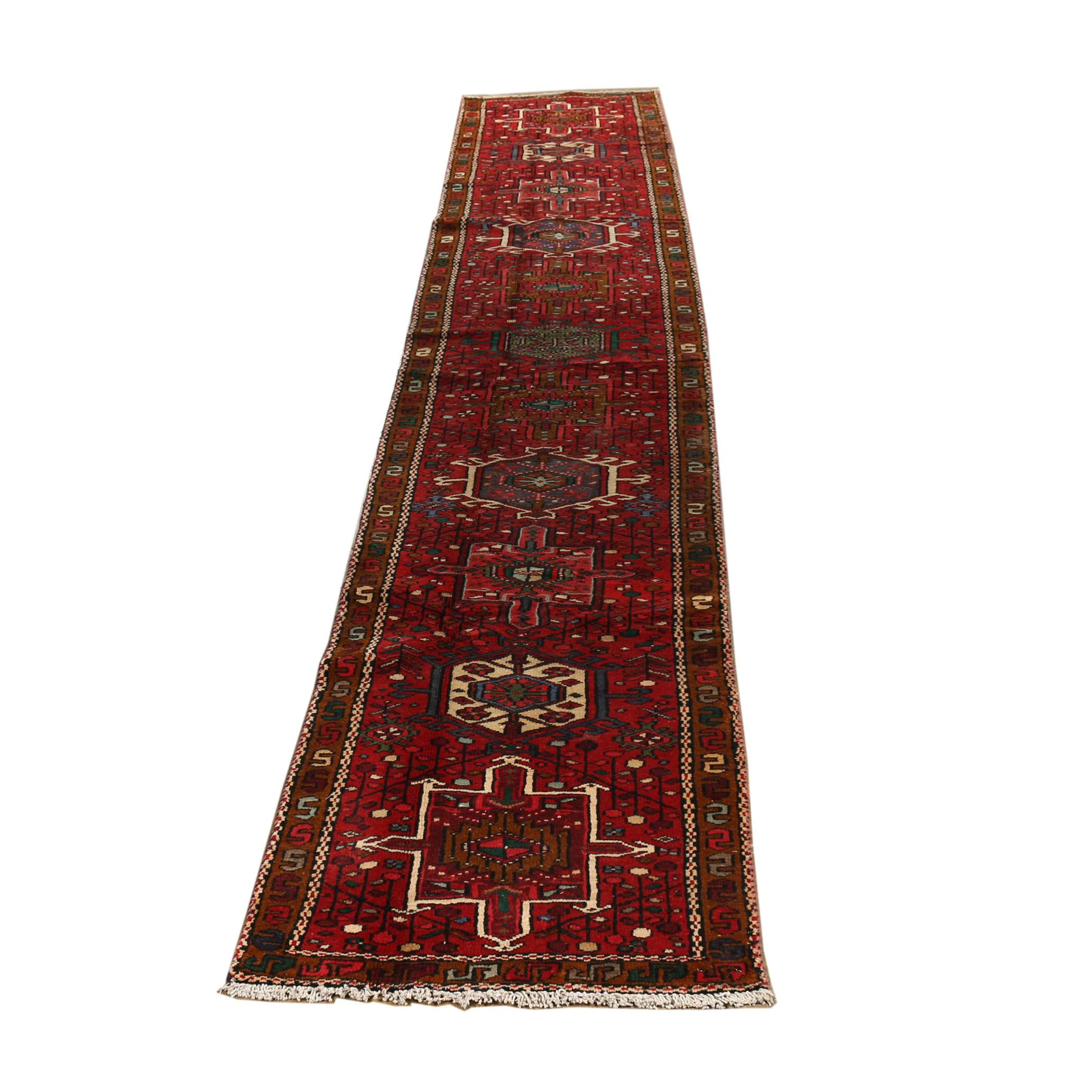 Hand-Knotted Persian Karaja Wool Palace Sized Runner