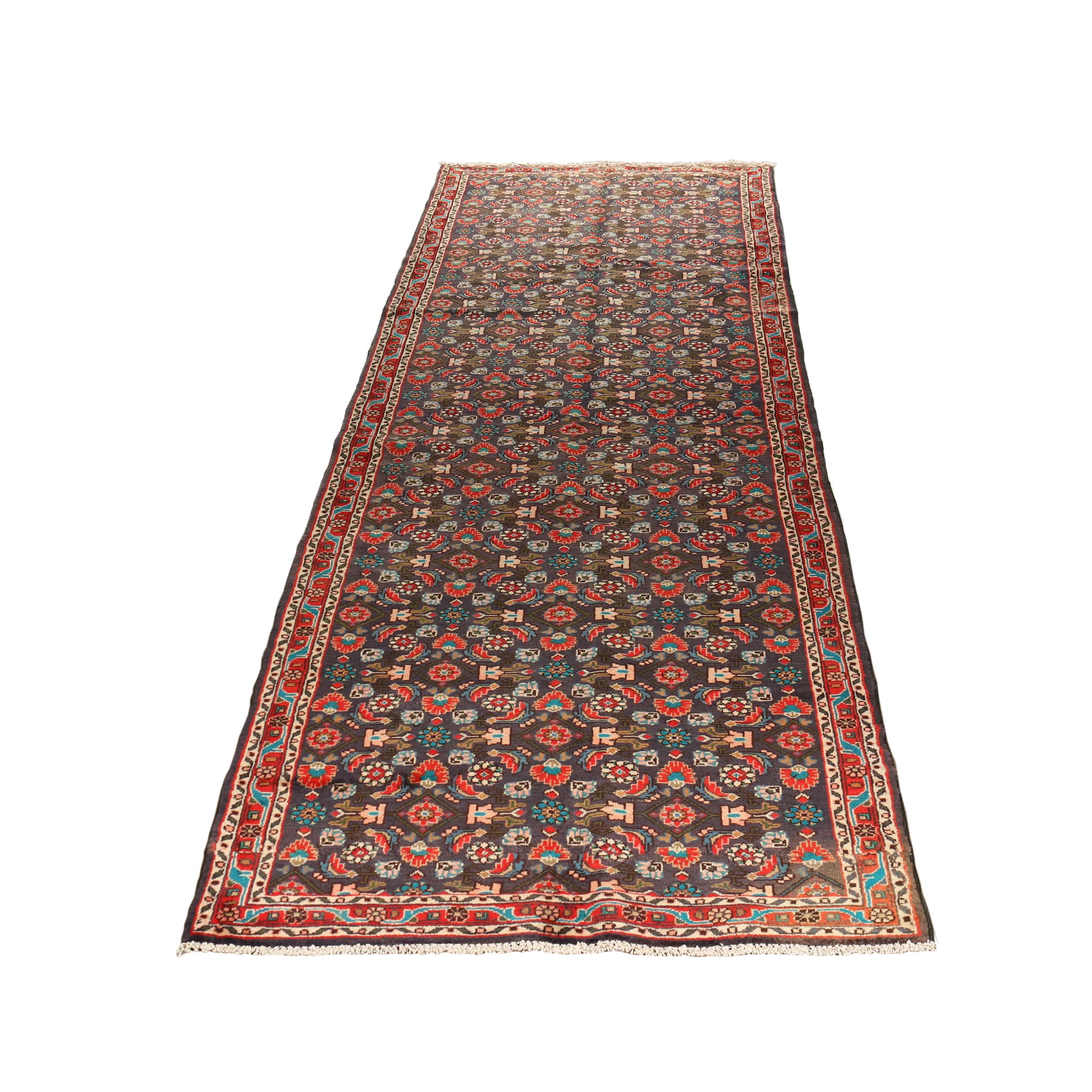 Hand-Knotted Persian Bijar Wool Carpet Runner