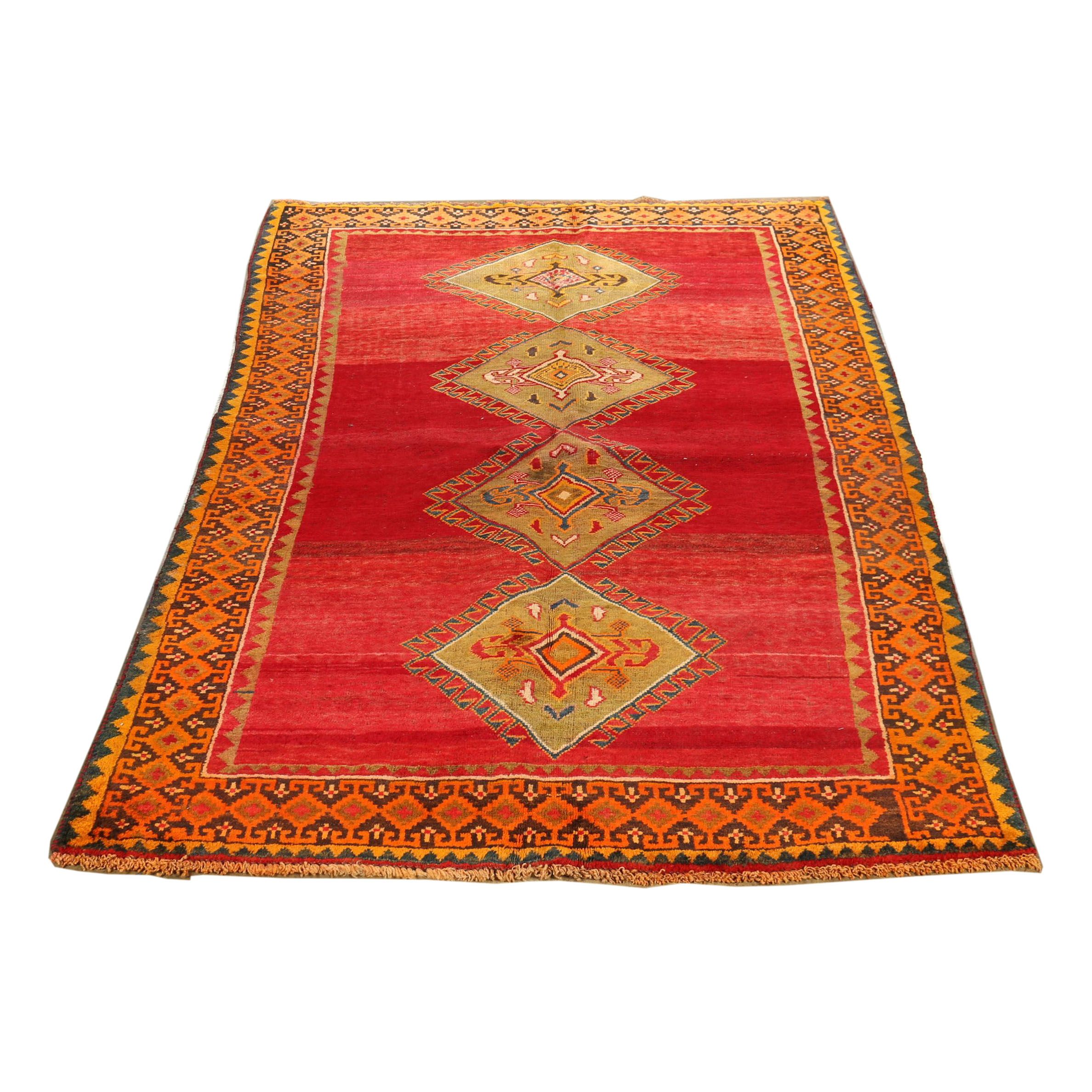 Hand-Knotted Persian Qashqai Gabbeh Wool Rug