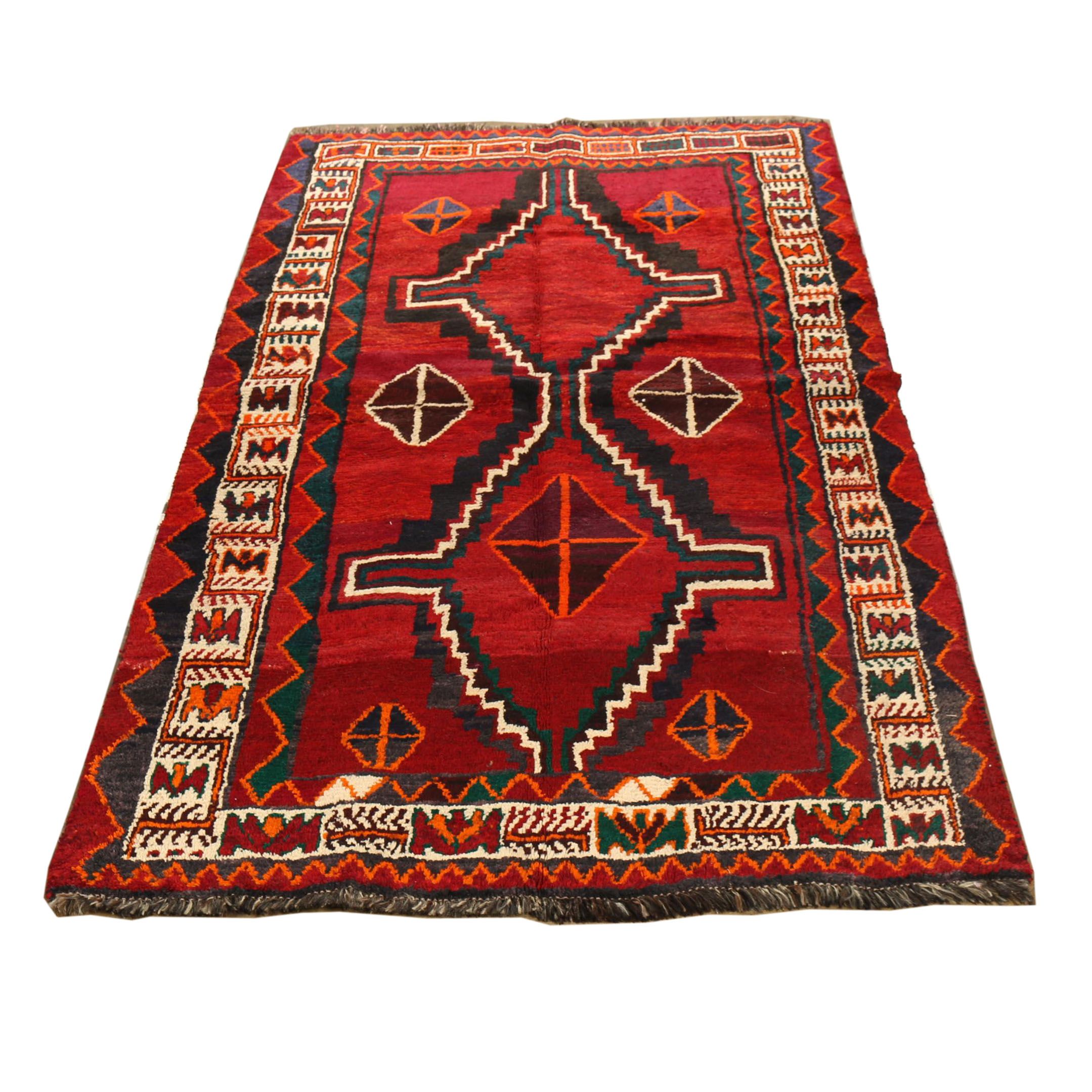 Hand-Knotted Persian Bowenat Wool Rug