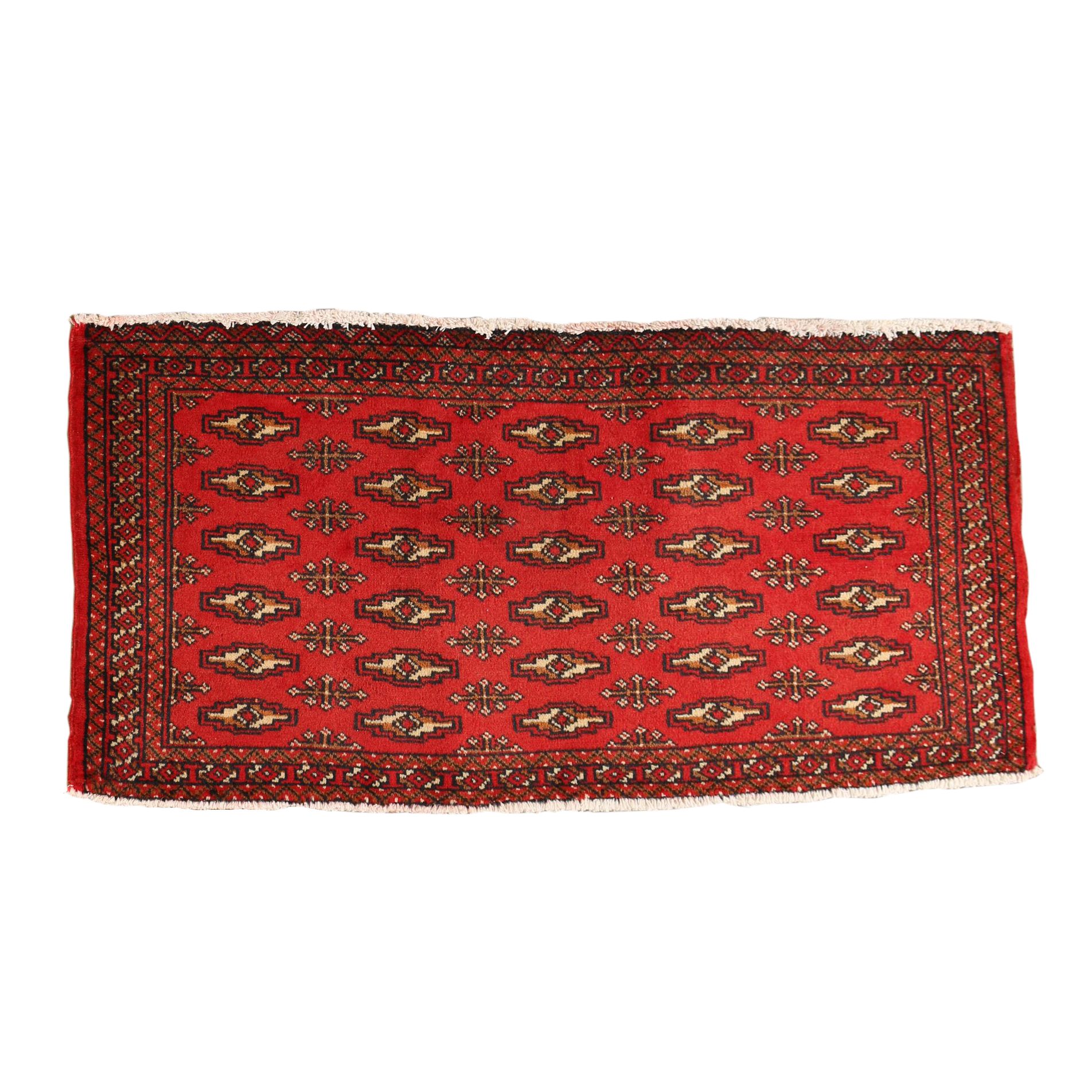 Hand-Knotted Persian Bokhara Wool Rug