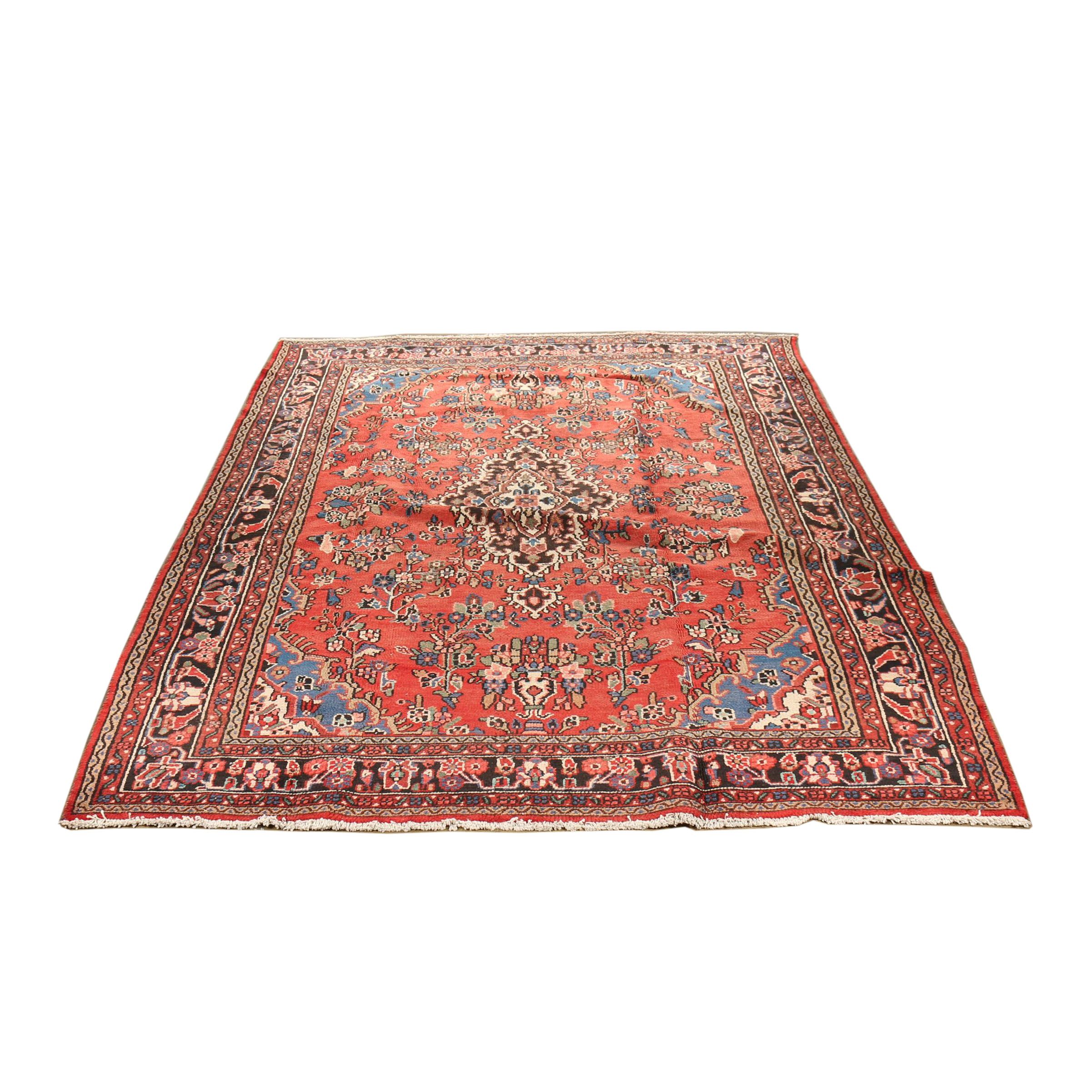 Hand-Knotted Perisan Hamadan Wool Area Rug