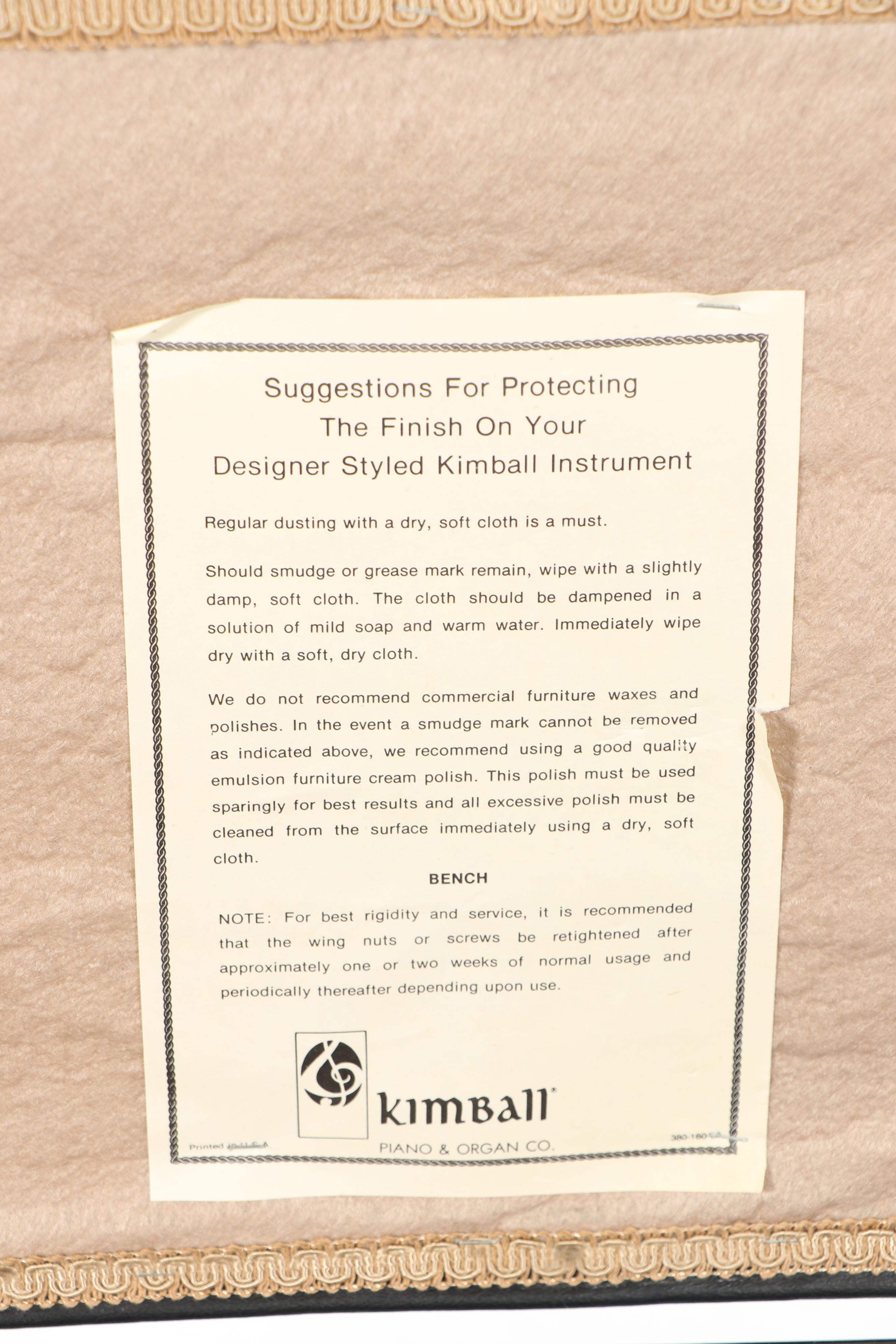 Kimball Baby Grand Piano with Bench