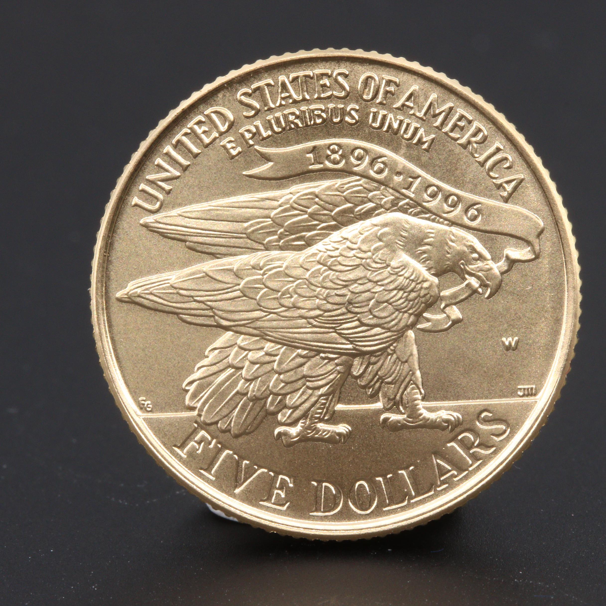 1995-W U.S. Olympiad Torch Runner Gold $5 Uncirculated Coin