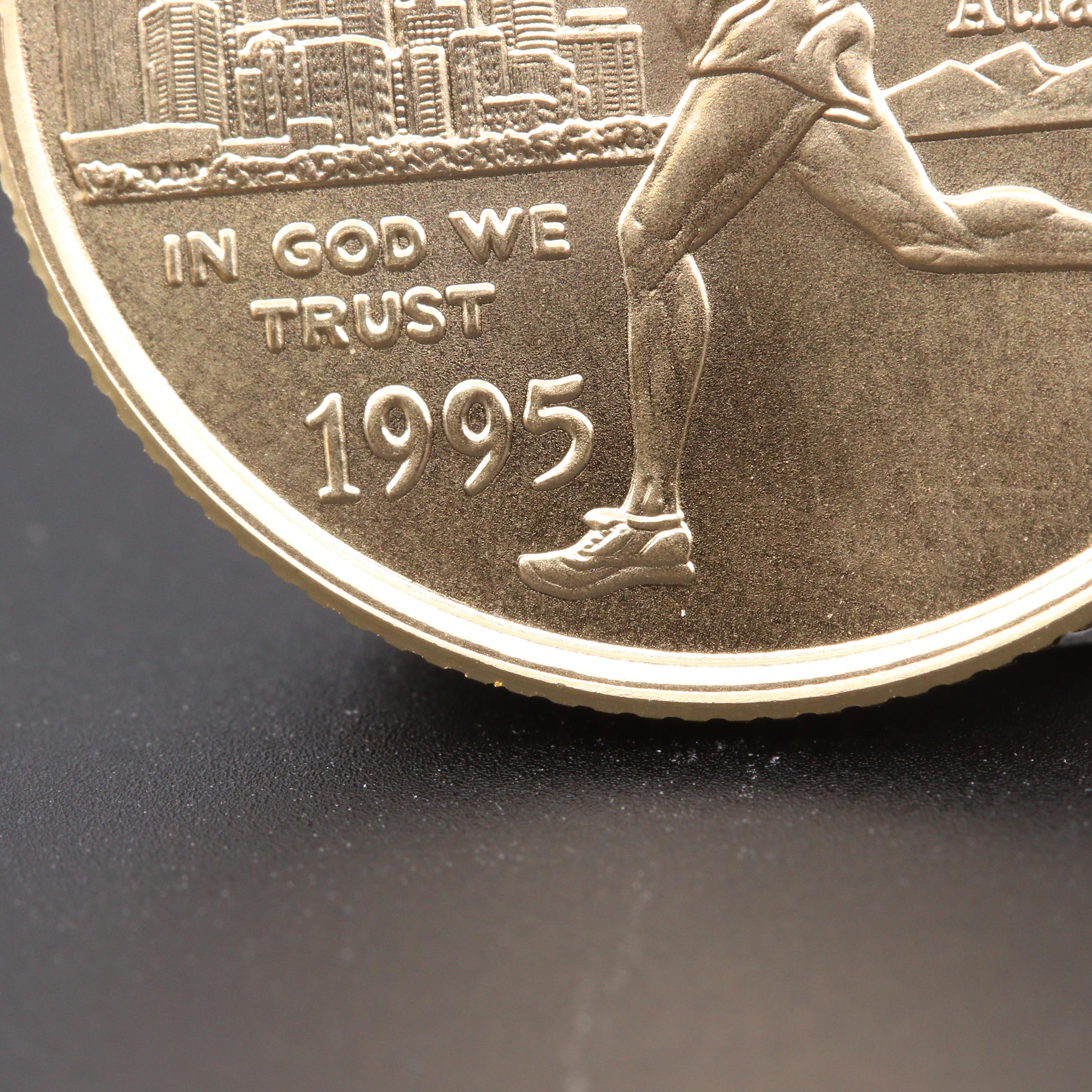 1995-W U.S. Olympiad Torch Runner Gold $5 Uncirculated Coin