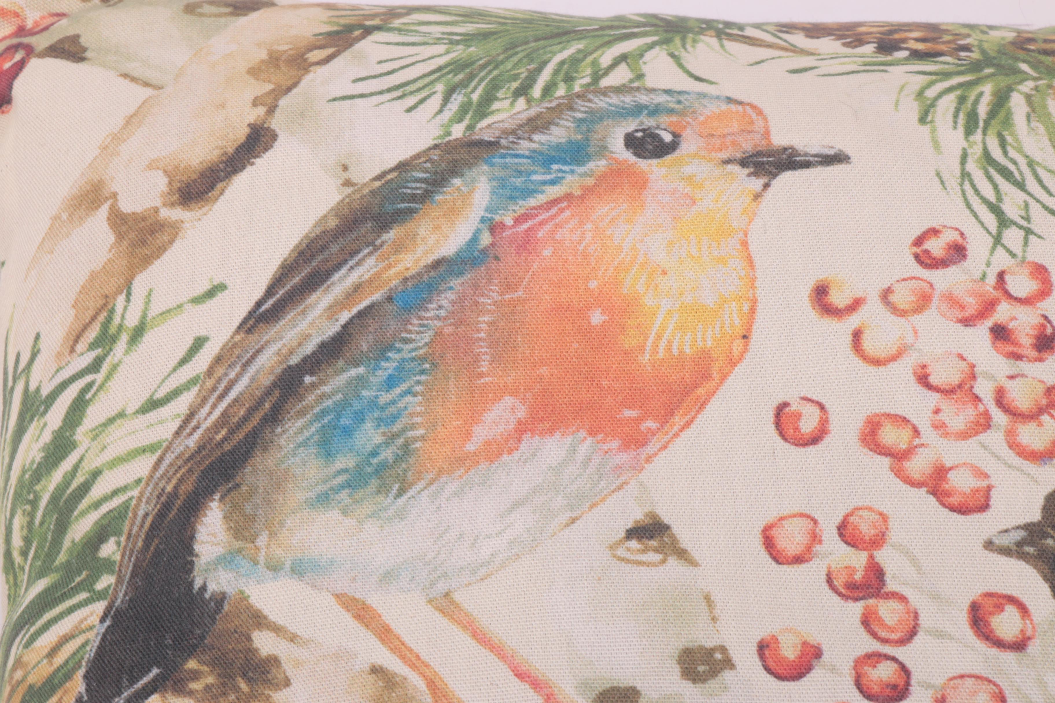 Winter Bird Themed Throw Pillows