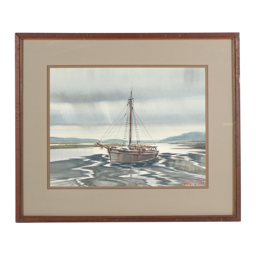 A. C. Gentry 1981 Nautical Watercolor Painting