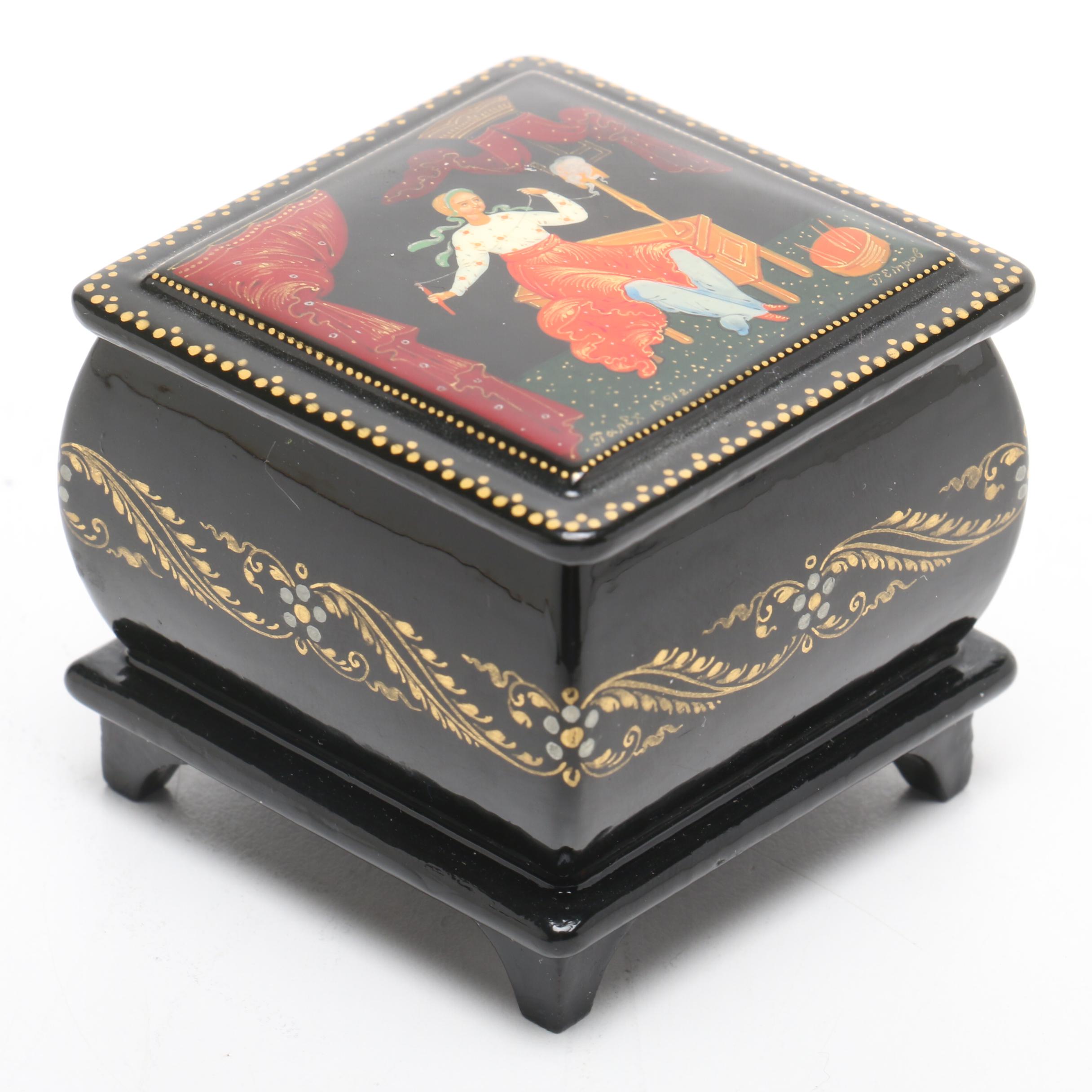 Hand-Painted Russian Lacquered Trinket Boxes