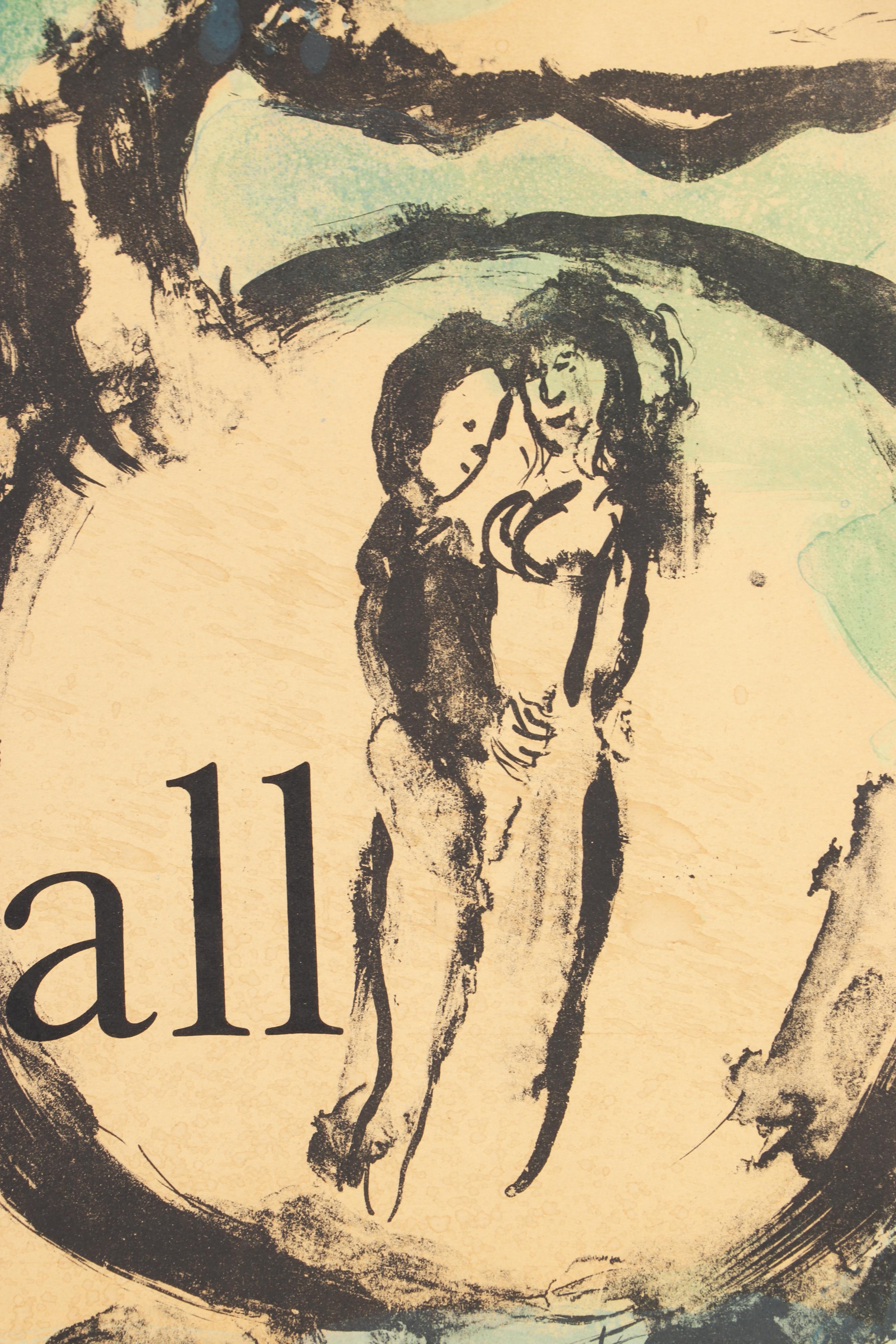 Marc Chagall Lithograph Poster for Galerie Maeght "L'Oiseau Vert"