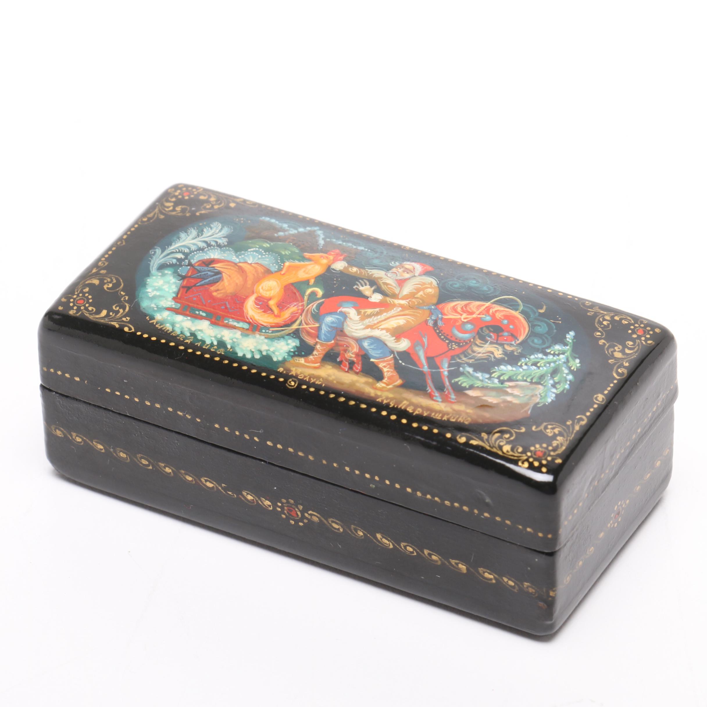 Hand-Painted Russian Lacquered Trinket Boxes