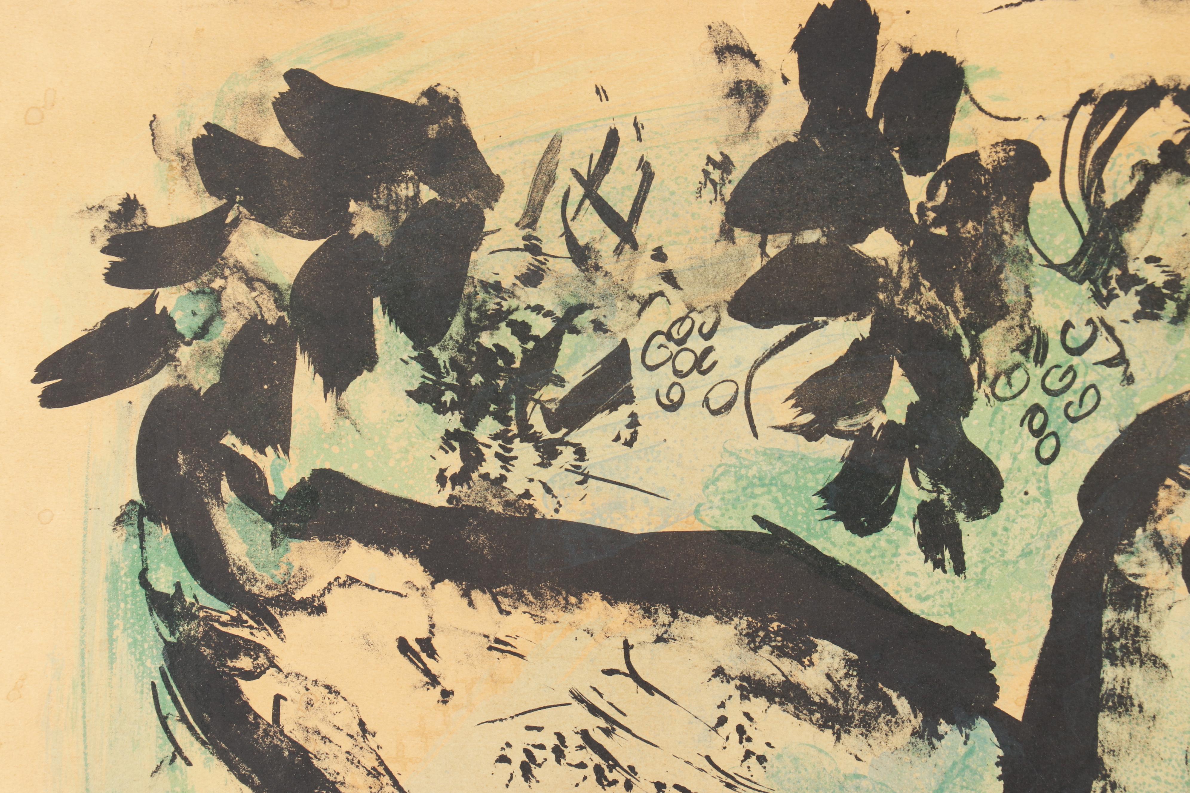 Marc Chagall Lithograph Poster for Galerie Maeght "L'Oiseau Vert"